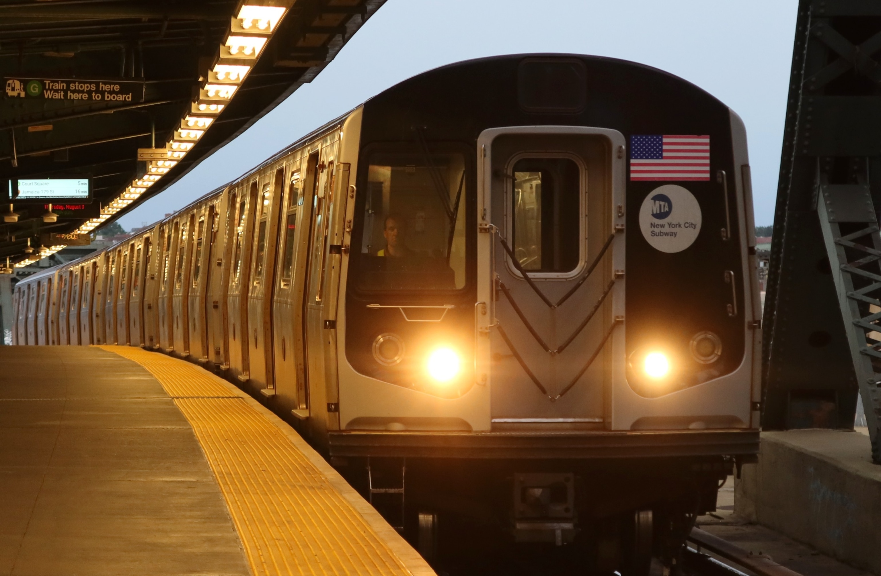 PHOTO: A subway train passes through the Smith-9 Sts station on August 3, 2023, in New York City.