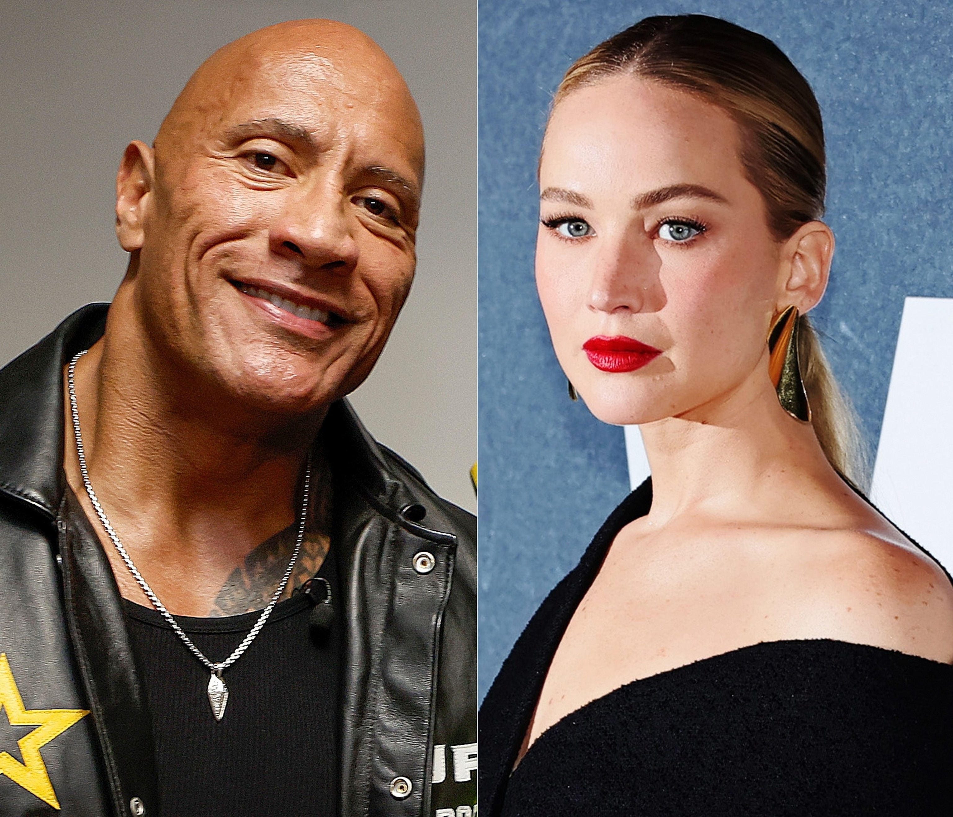 PHOTO: Dwayne Johnson and Jennifer Lawrence.