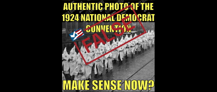 Photo Shows 1924 KKK March in Wisconsin, Not Democratic Convention in NYC