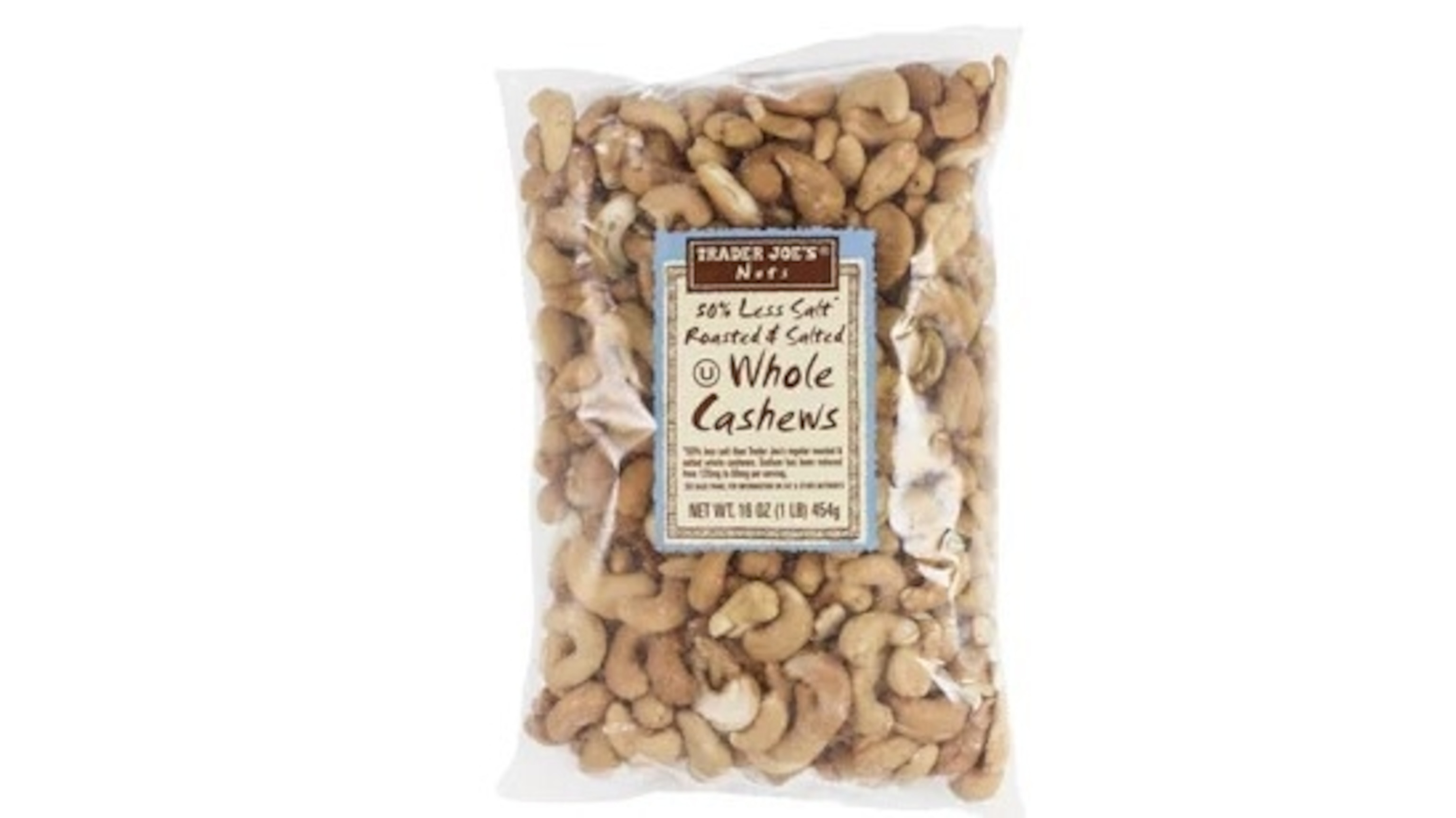 PHOTO: Trader Joe's issued a recall on its 50% Less Salt Roasted & Salted Whole Cashews.