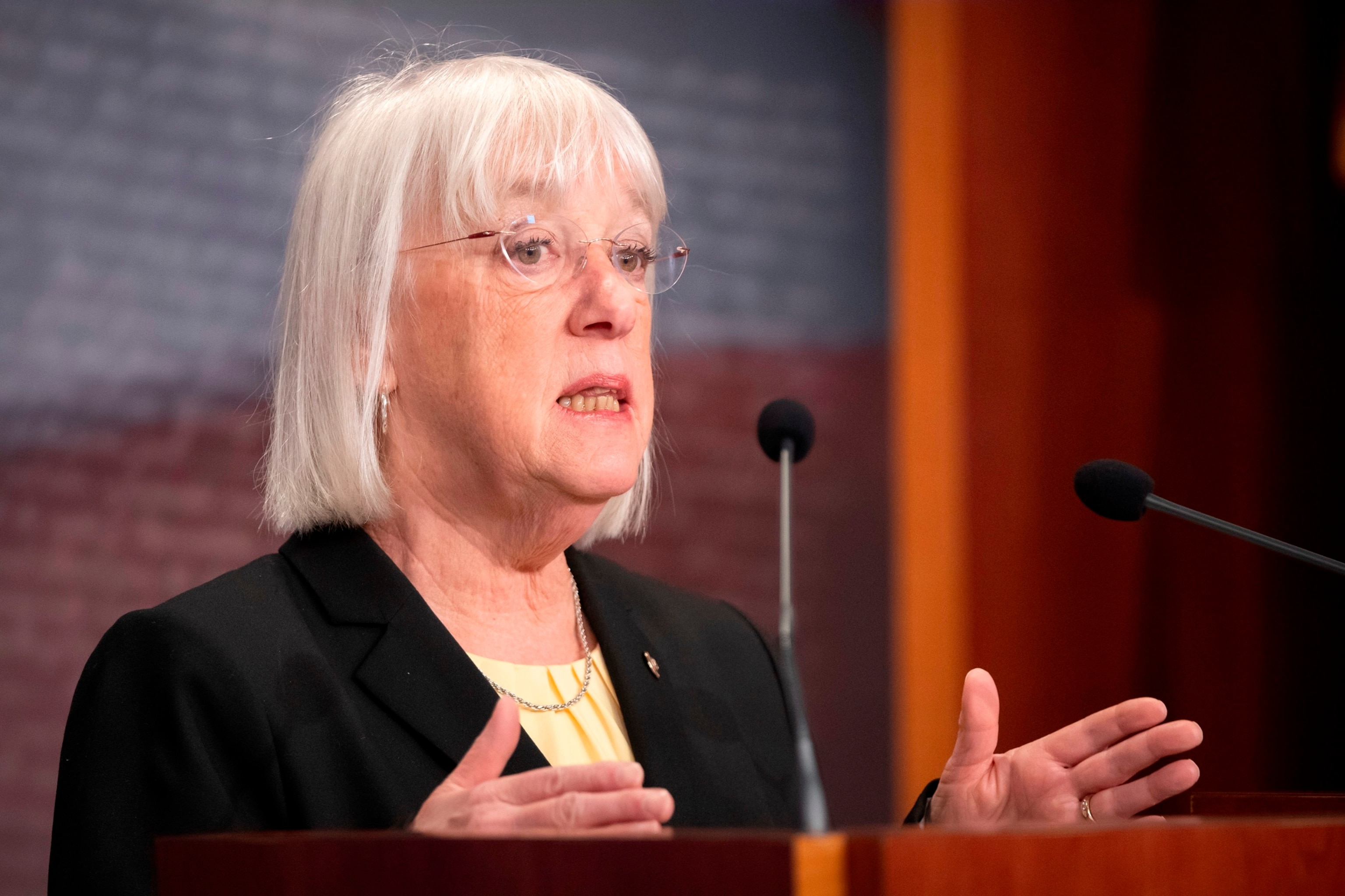 PHOTO: Sen. Patty Murray speaks during a press event about a bill to establish federal protections for IVF on Capitol Hill, on Feb. 27, 2024, in Washington, D.C.