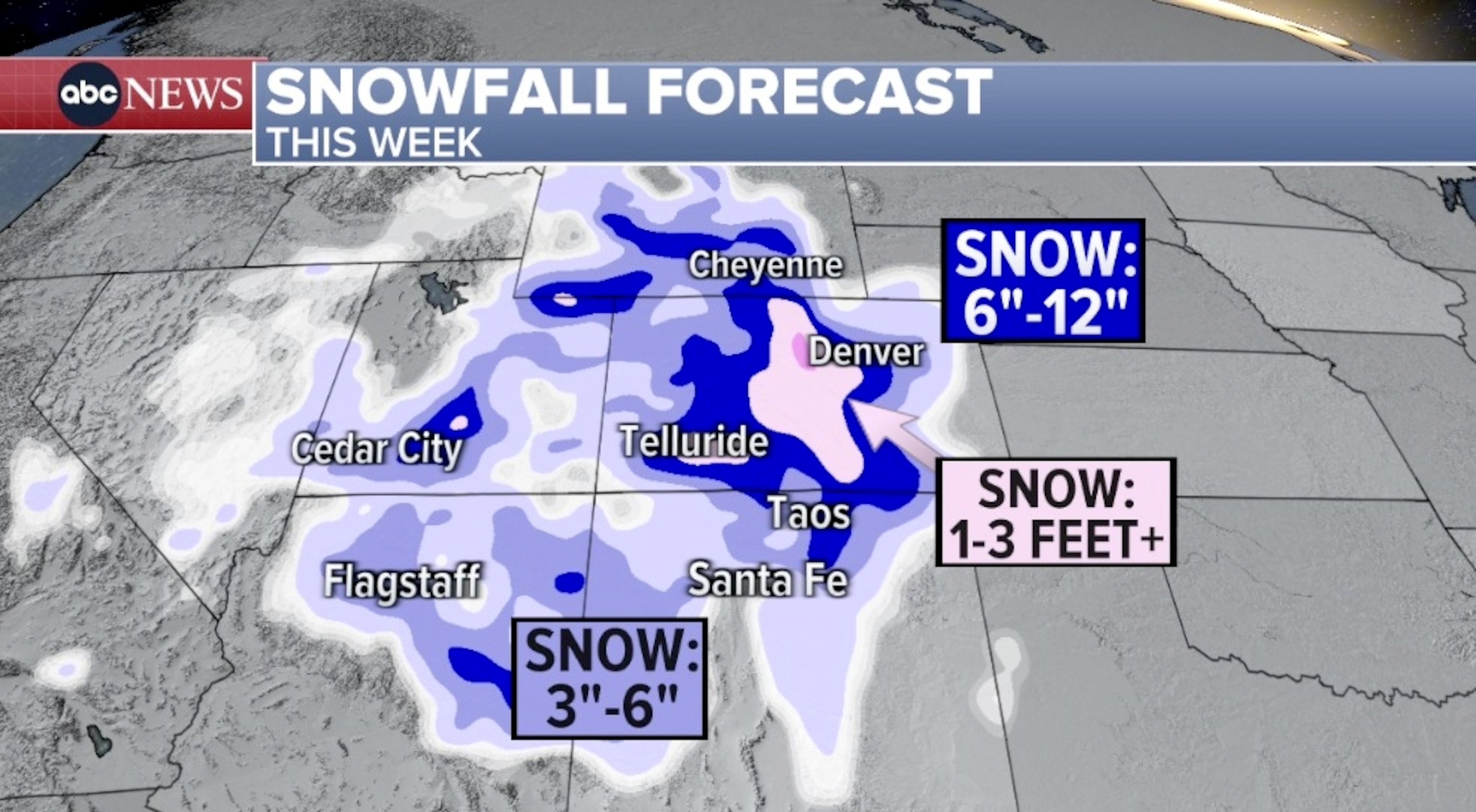 PHOTO: Snowfall forecast this week.