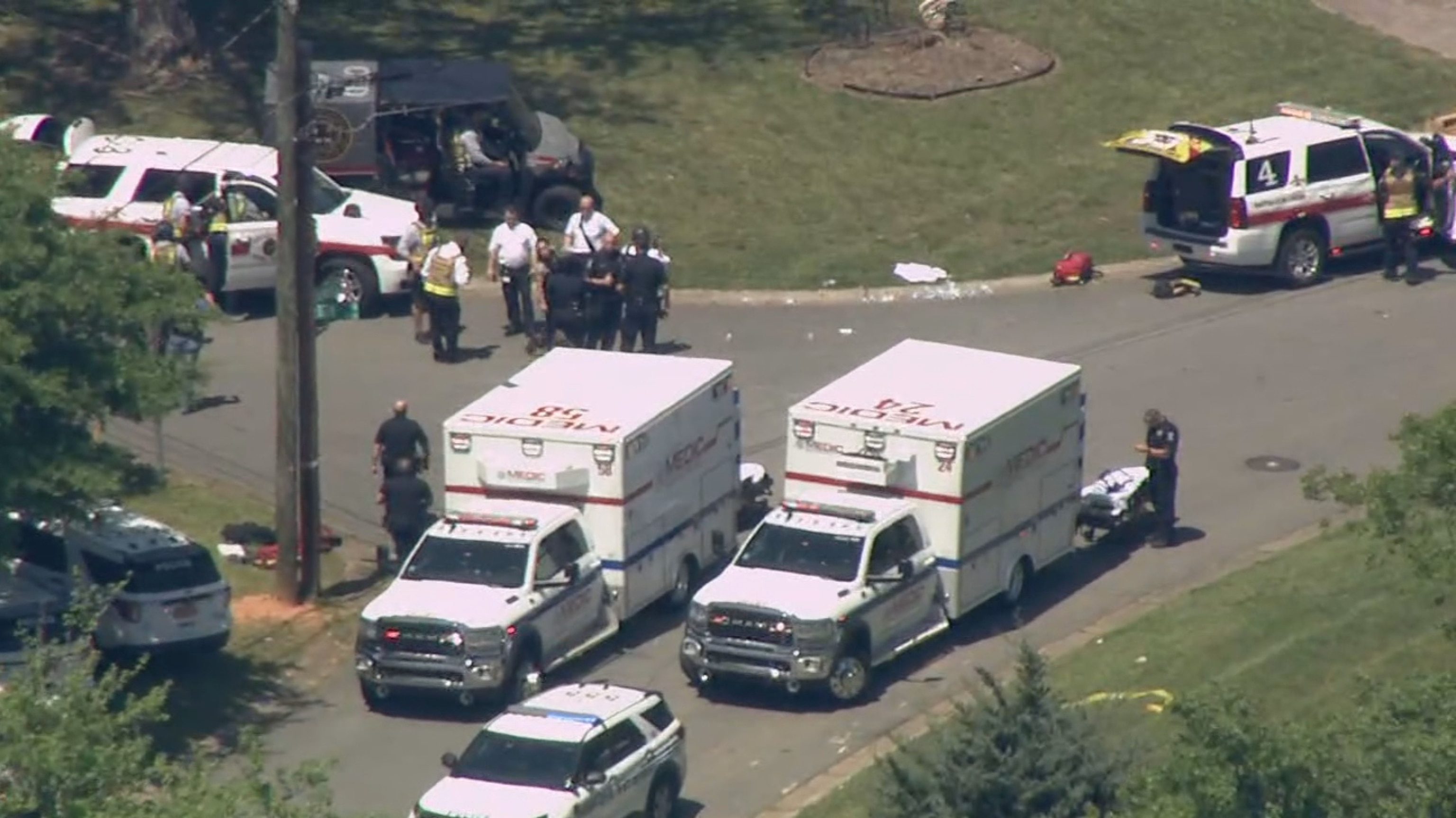 PHOTO: Numerous law enforcement officers struck by gunfire in active situation in the 5000 block of Galway Drive, Charlotte, according to the Charlotte-Mecklenburg Police Department.