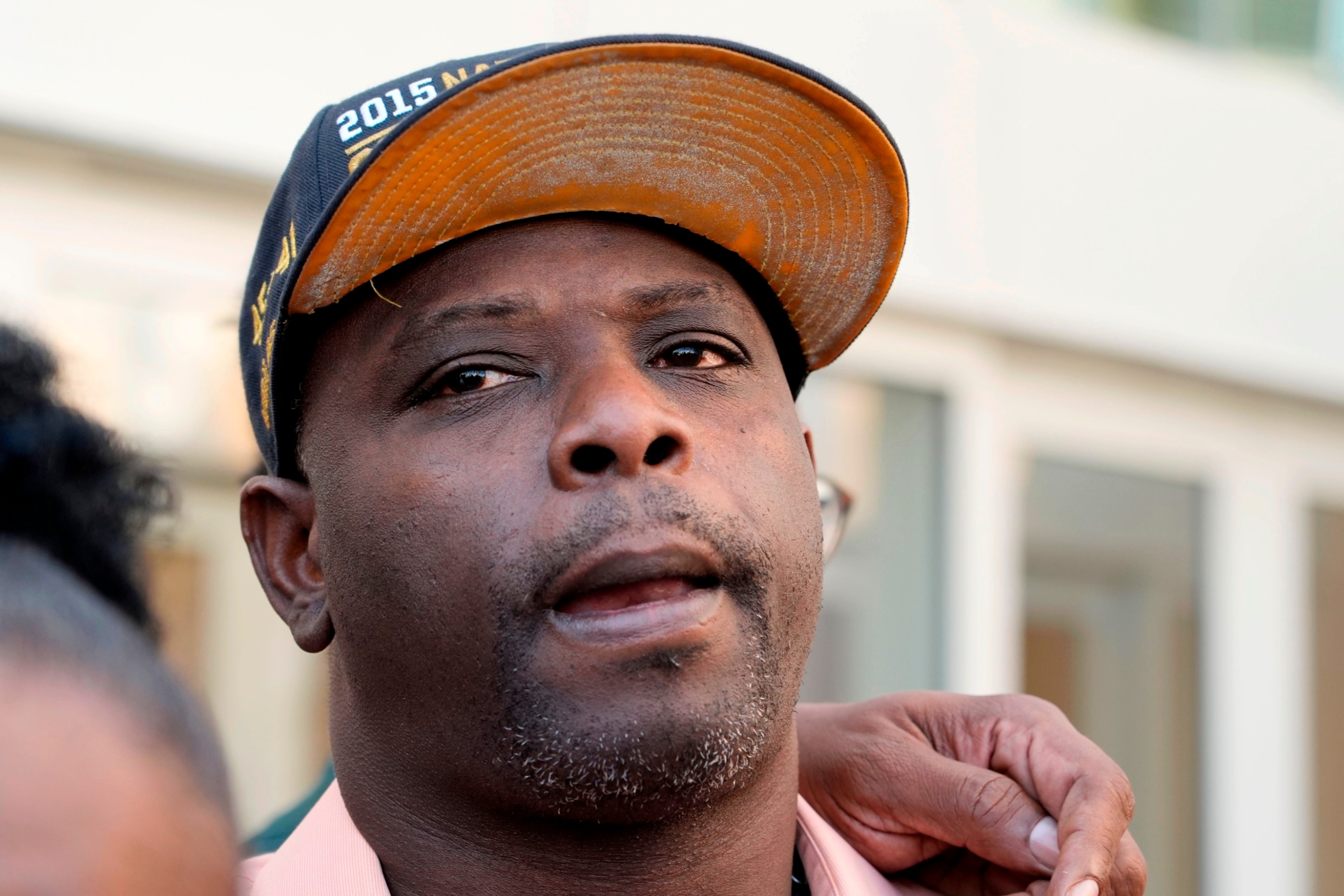 PHOTO: Eddie Terrell Parker speaks outside the federal courthouse in Jackson, Miss., March 19, 2024.