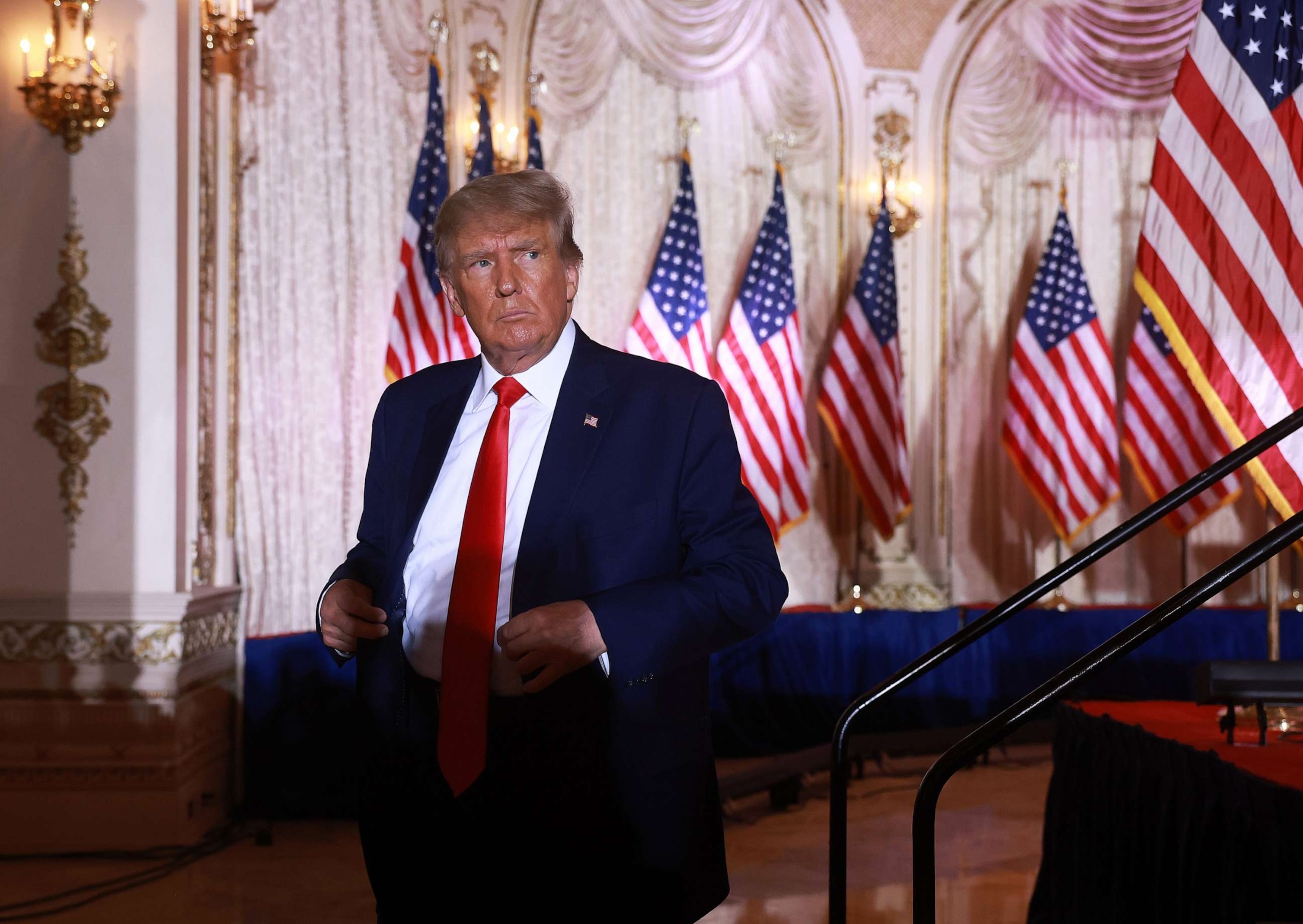 PHOTO: In this Nov. 15, 2022, file photo, former President Donald Trump leaves the stage after speaking during an event at his Mar-a-Lago home, in Palm Beach, Fla.