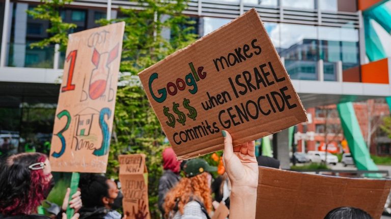 ‘Googlers against Genocide’ arrested after 10 hour sit-in at corporate headquarters: WATCH