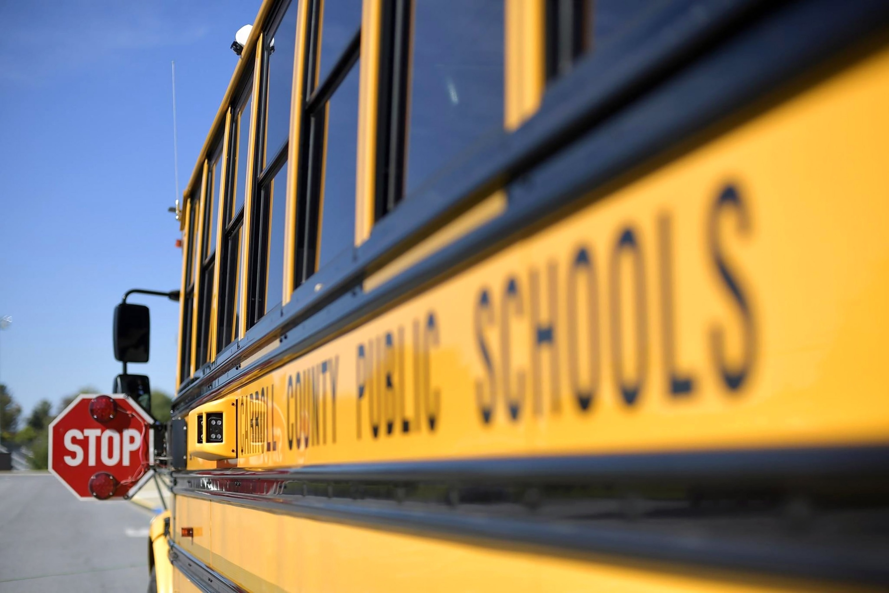 PHOTO: In this Jan. 17, 2024, file photo, a school bus for Baltimore County Public Schools is shown.