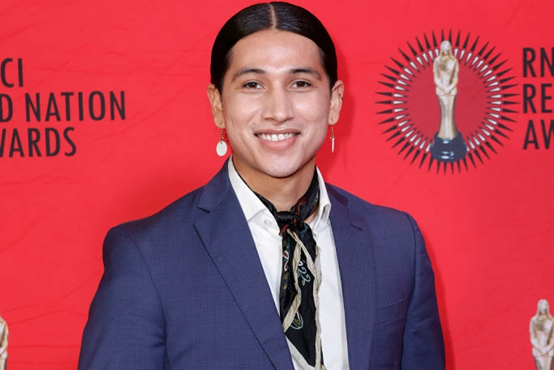 BEVERLY HILLS, CALIFORNIA - NOVEMBER 12:Cole Brings Plenty attends the Red Nation Celebration Institute's 28th RNCI Red Nation Awards at Fine Arts Theatre on November 12, 2023 in Beverly Hills, California. (Photo by Frazer Harrison/Getty Images)