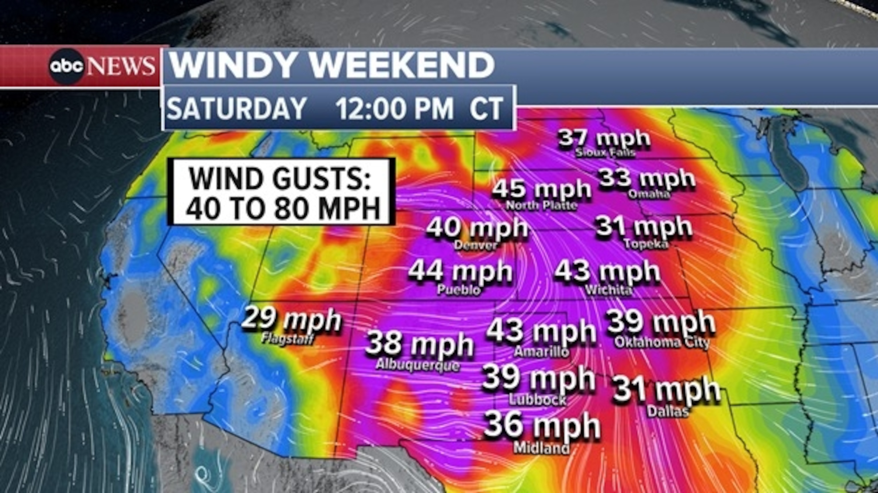 PHOTO: Windy weekend weather graphic