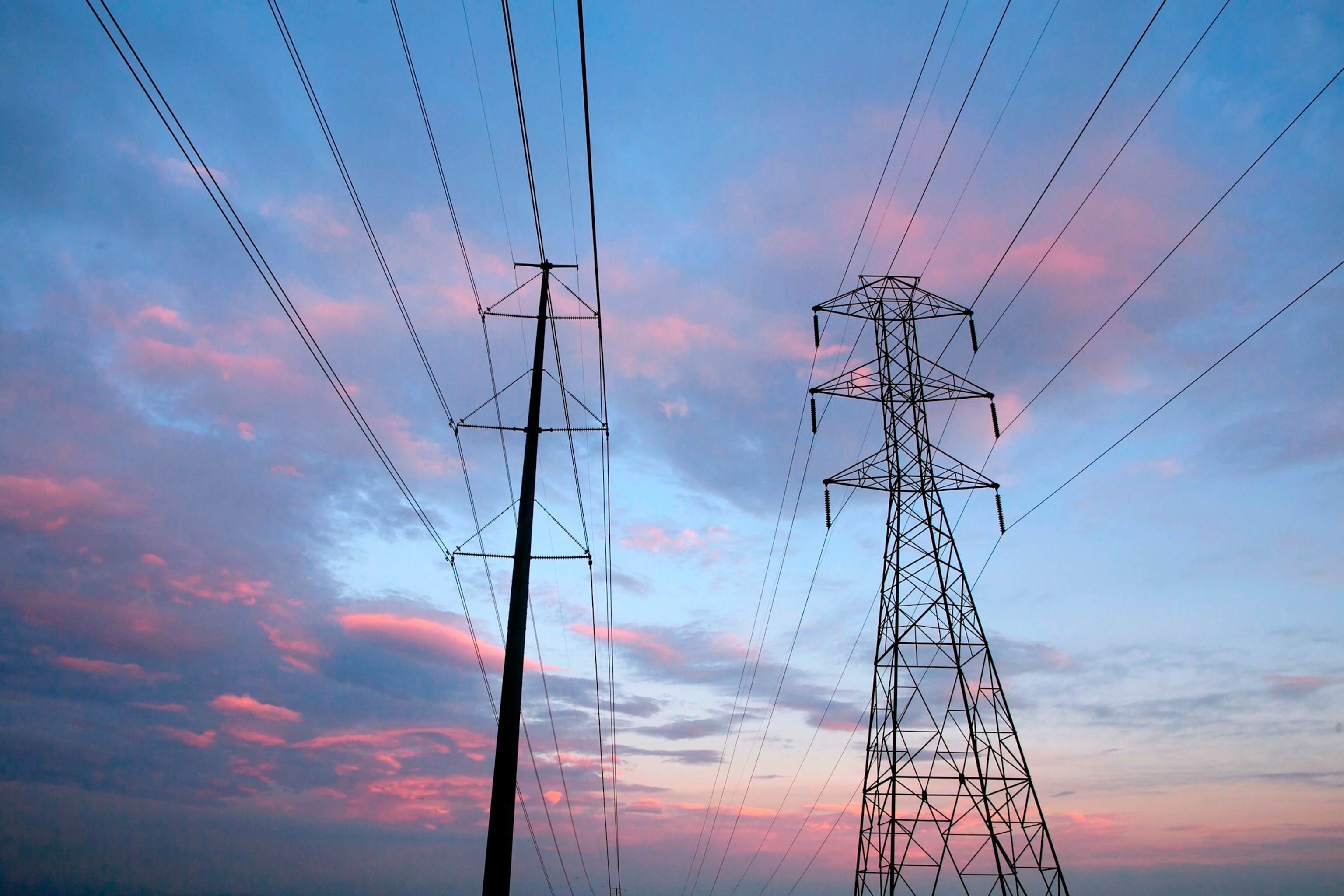 PHOTO: In this undated file photo, electrical towers are shown at sunset in Denver, Colorado.