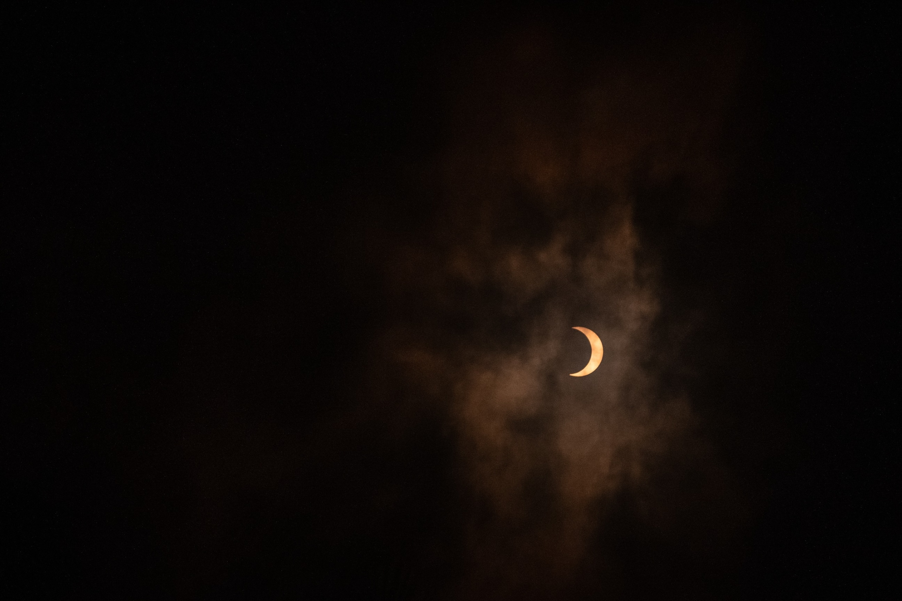 PHOTO: A solar eclipse over the sky of Planetarium of Bogota, Columbia, Oct. 14, 2023.