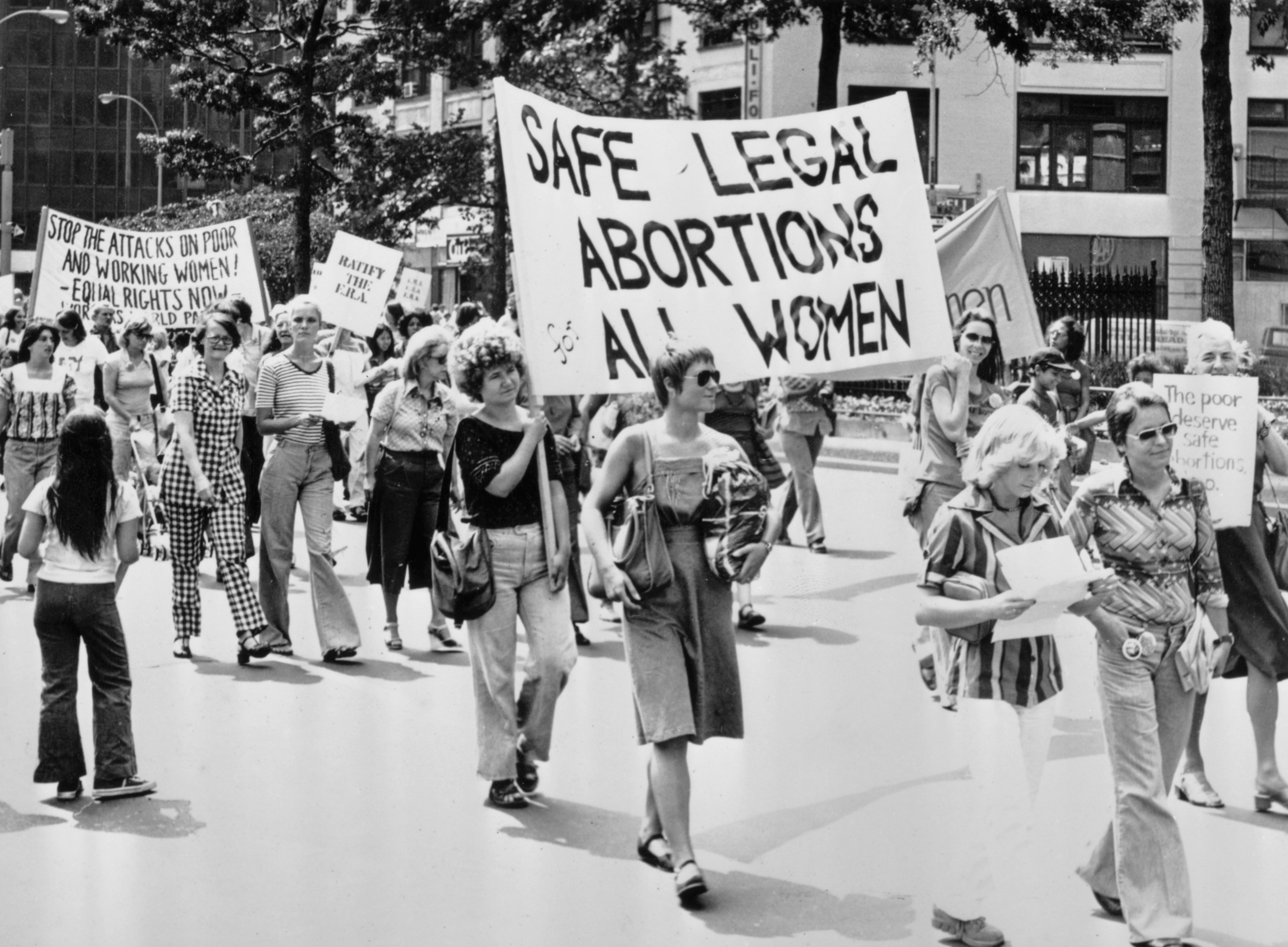 PHOTO: Demonstrators during a march calling for safe legal abortions for all women, in New York City, N.Y., 1978. 