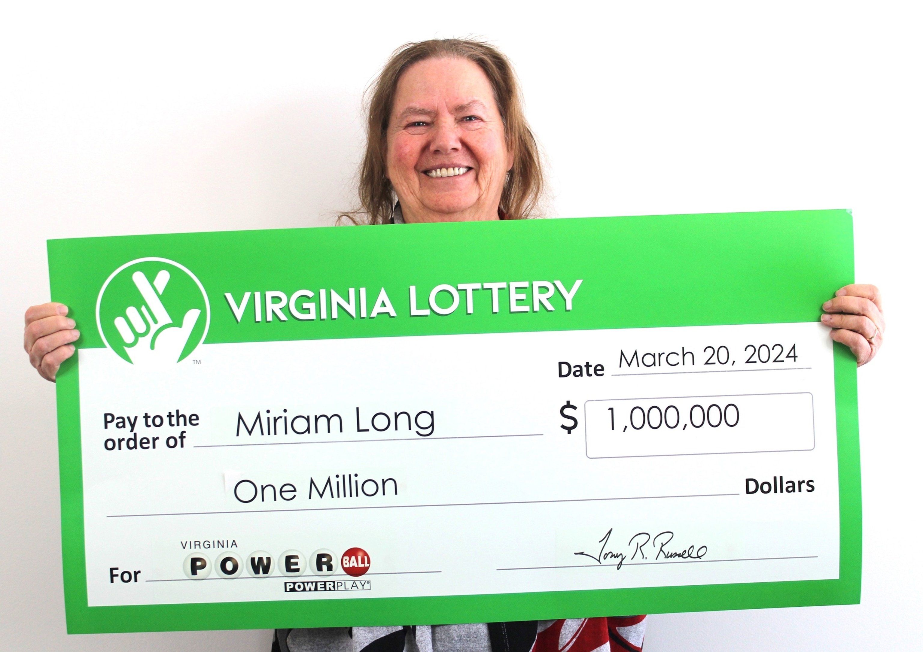 PHOTO: Miriam Long matched the first five winning numbers in the March 18 Powerball drawing to win $1 million.