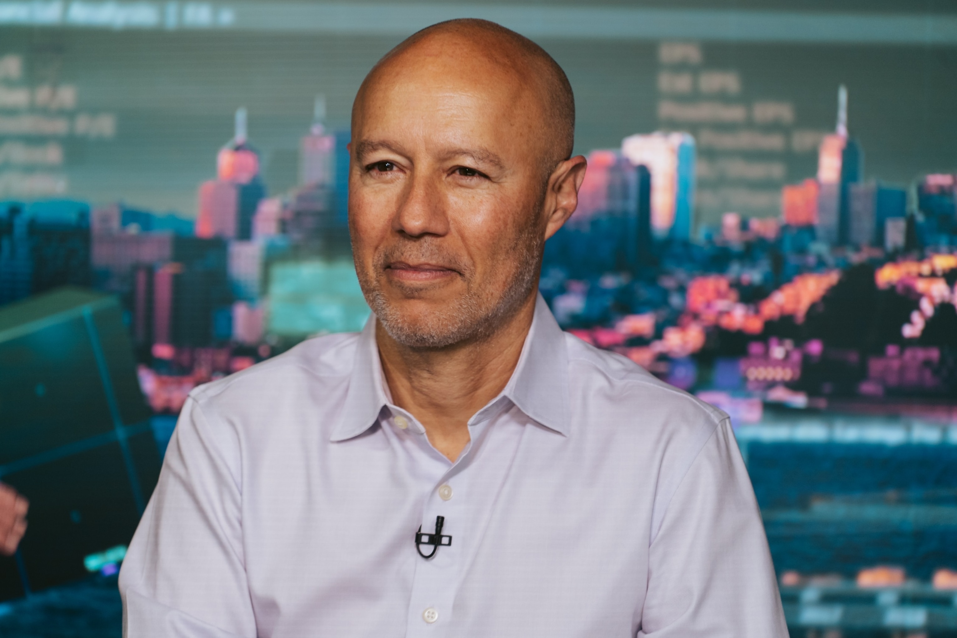 PHOTO: David Risher, chief executive officer of Lyft Inc., during a Bloomberg Television interview in San Francisco, Feb. 14, 2024.