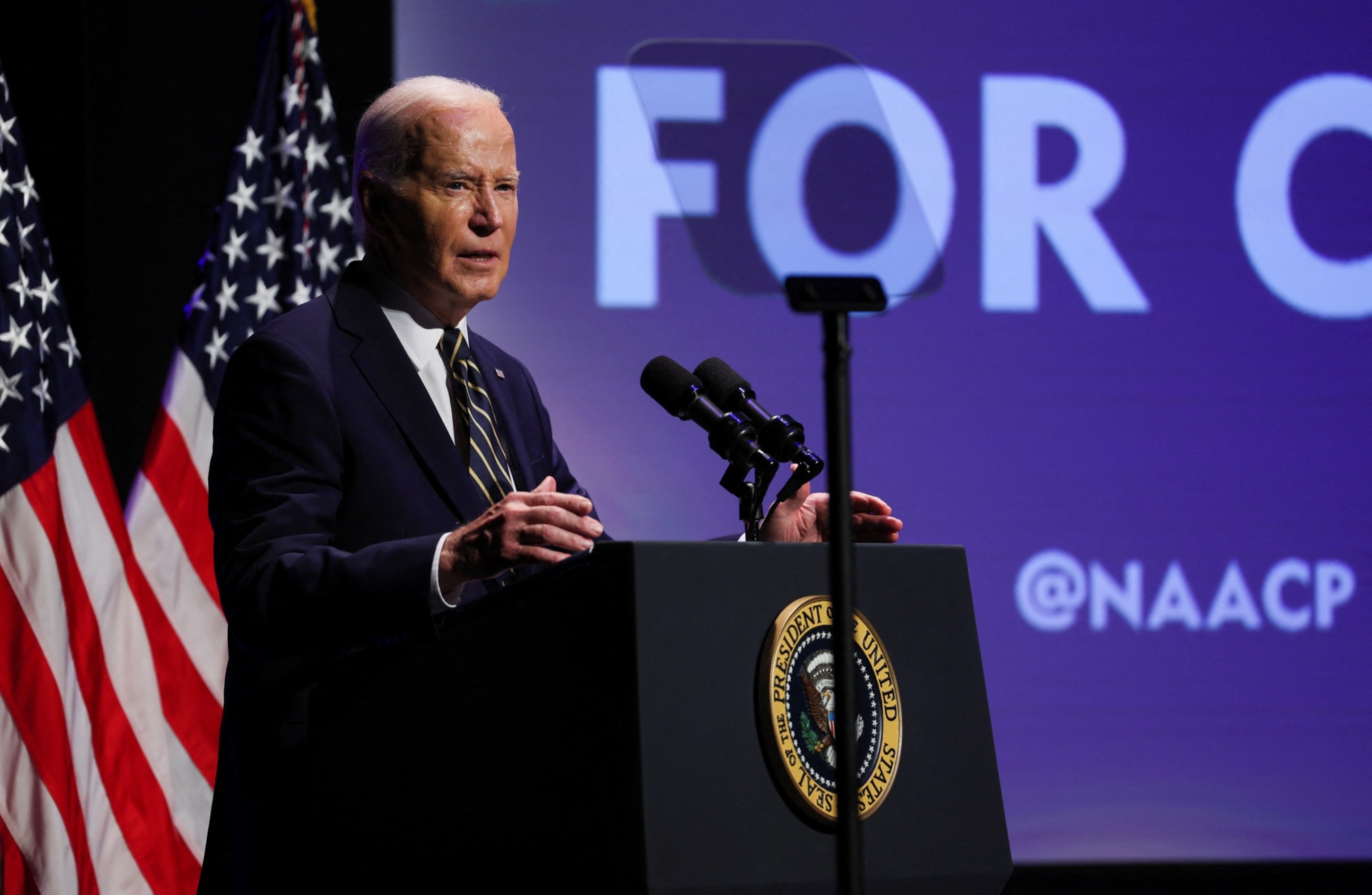 PHOTO: President Joe Biden speaks at the National Museum of African American History and Culture, MAy 17, 2024, in Washington.