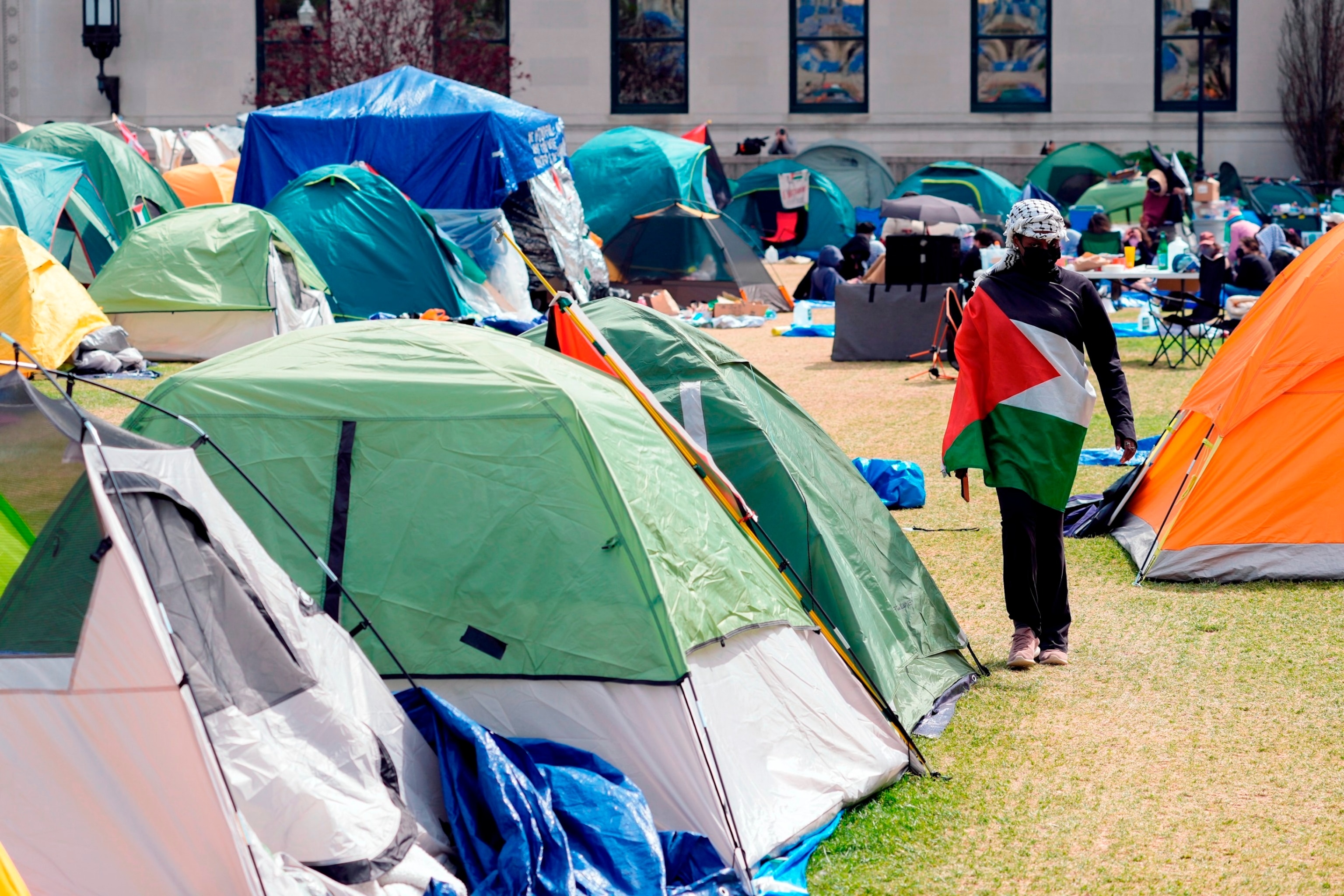 PHOTO: Student protesters camp on the campus of Columbia University, April 30, 2024, in New York. 