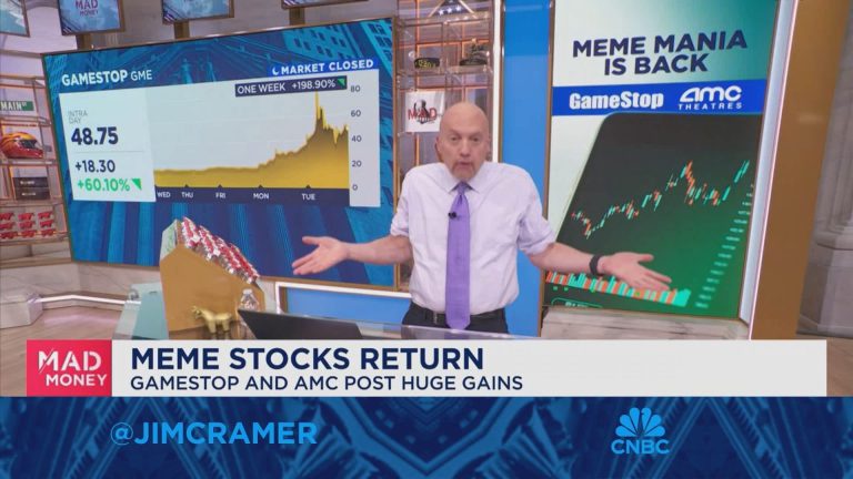 Cramer warns against ‘meme stock mania,’ says to sell GameStop and AMC