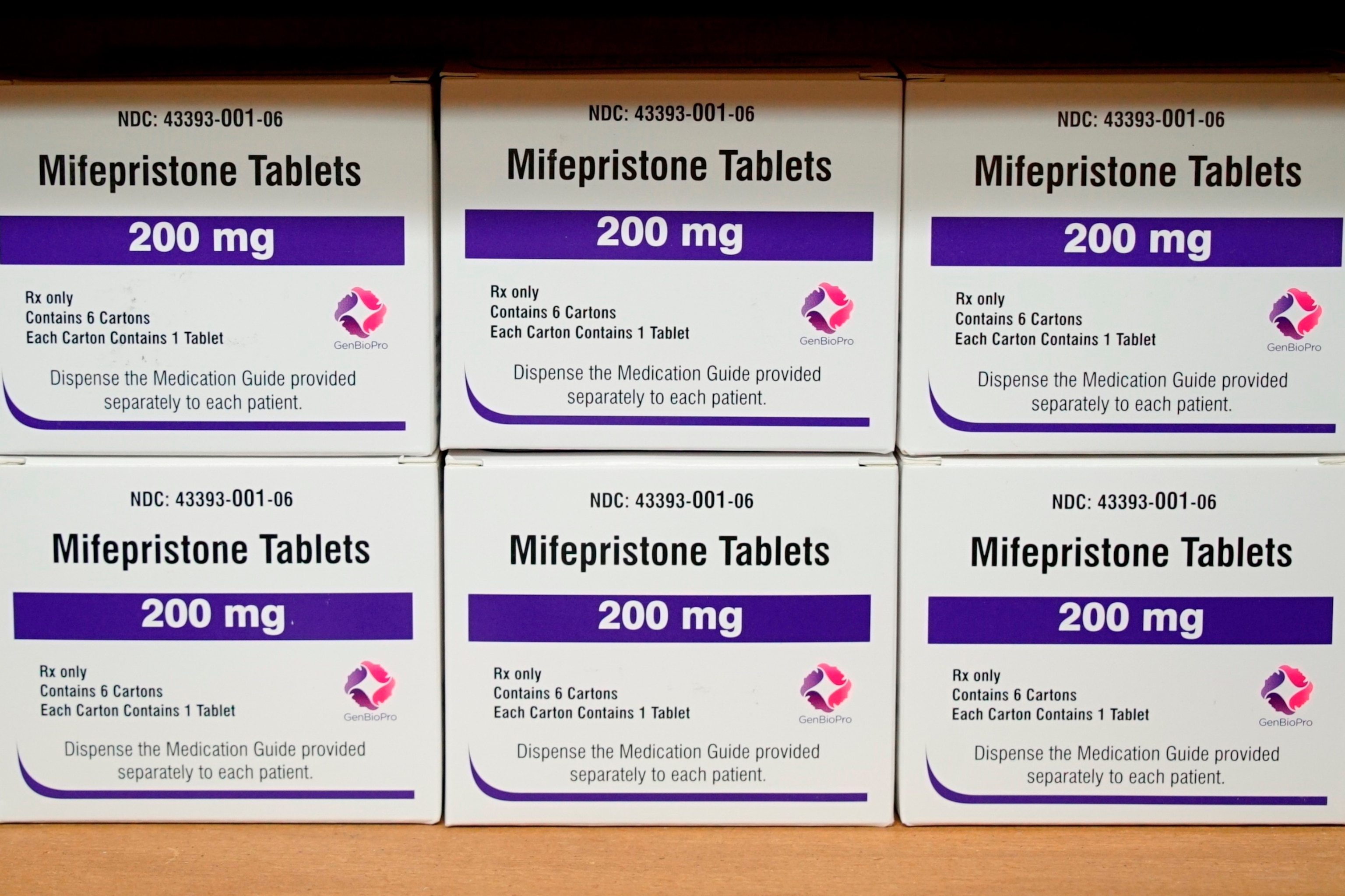 PHOTO: Boxes of the drug mifepristone sit on a shelf at the West Alabama Women's Center in Tuscaloosa, Ala., March 16, 2022. 