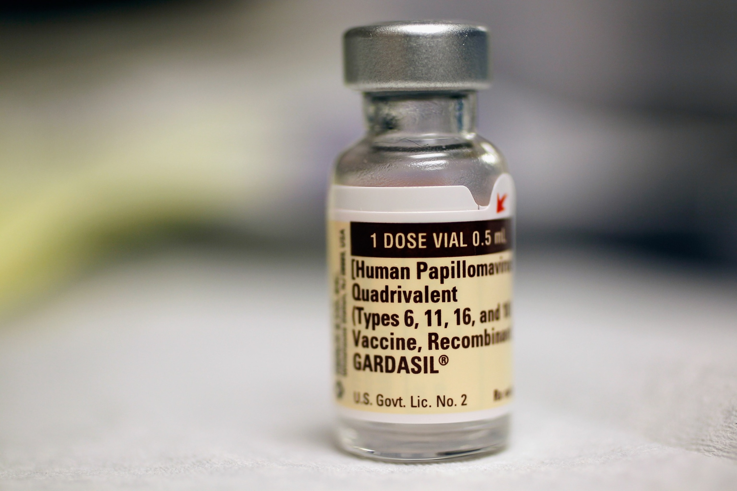 PHOTO: A bottle of the Human Papillomavirus vaccination is seen at the University of Miami Miller School of Medicine in Miami, FL, Sep. 21, 2011.