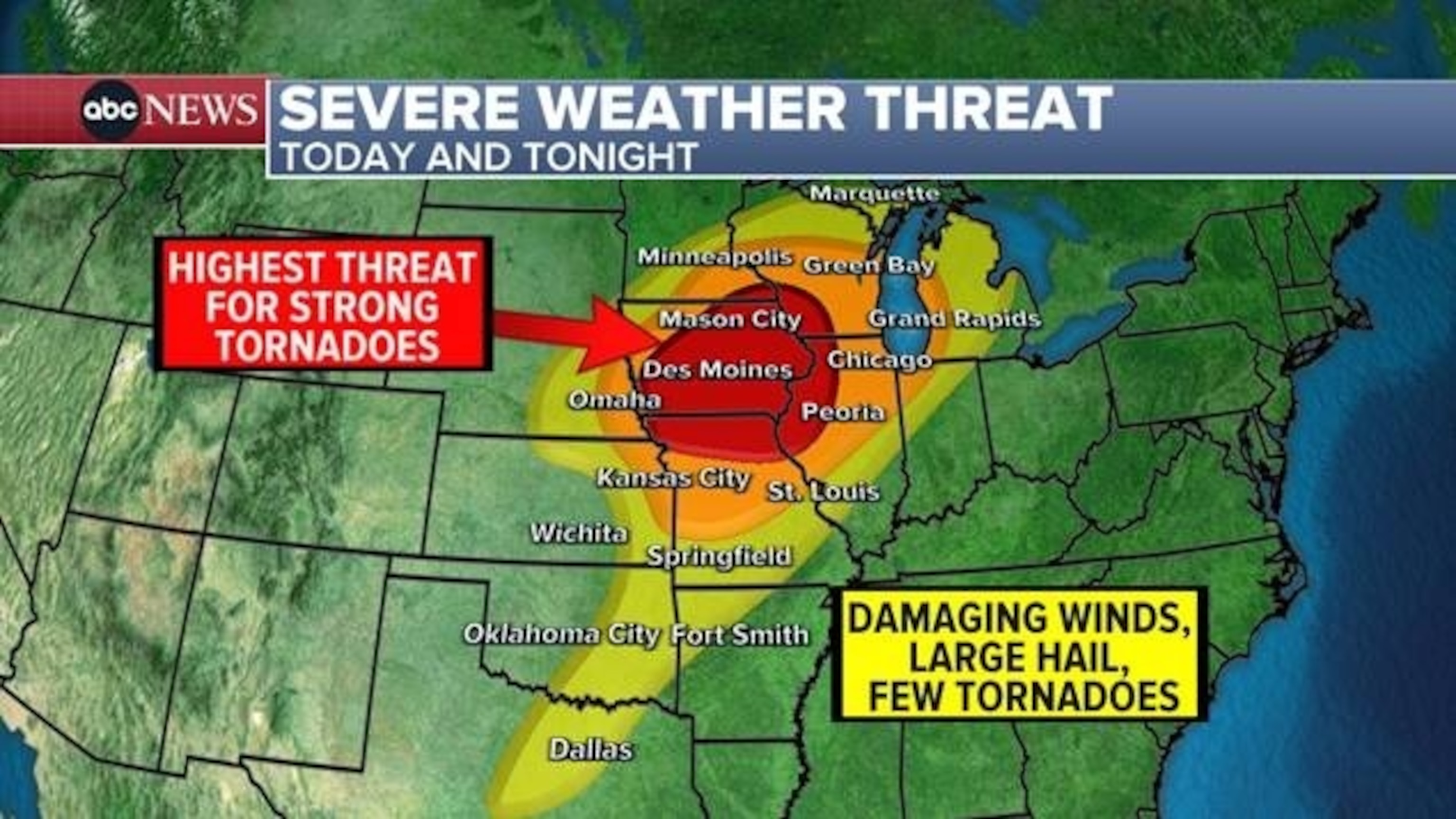 PHOTO: This weather map shows a sever weather threat for May 21, 2024.