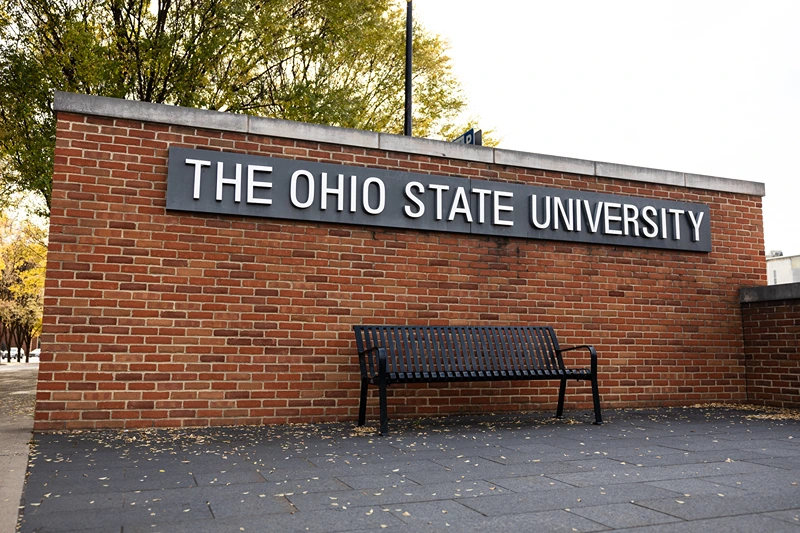 US-VOTE-YOUTH-OHIO
A sign is seen at the entrance of campus at The Ohio State University in Columbus, Ohio on November 6, 2023. In the 2020 contest pitting then-incumbent Donald Trump against Joe Biden, young voters helped put the Democrat in the Oval Office. But for 2024, early indications are not looking good for a repeat, activists and Democratic Party strategists warn. The 80-year-old Biden, whose poll numbers are dismal, could lose a significant proportion of the youth vote, over everything from the economy to his position on the conflict between Israel and Hamas. AFP met with several Ohio State University students in Columbus to take the temperature of young Americans in a key battleground state, one year from an election that looks like a Biden-Trump rematch. Ohio, currently led by a Republican governor, tipped into Trump's column in 2016 and 2020. But last week, it voted to enshrine abortion rights in the state constitution -- a victory for Democrats, much to the chagrin of conservatives. (Photo by Megan JELINGER / AFP) (Photo by MEGAN JELINGER/AFP via Getty Images)