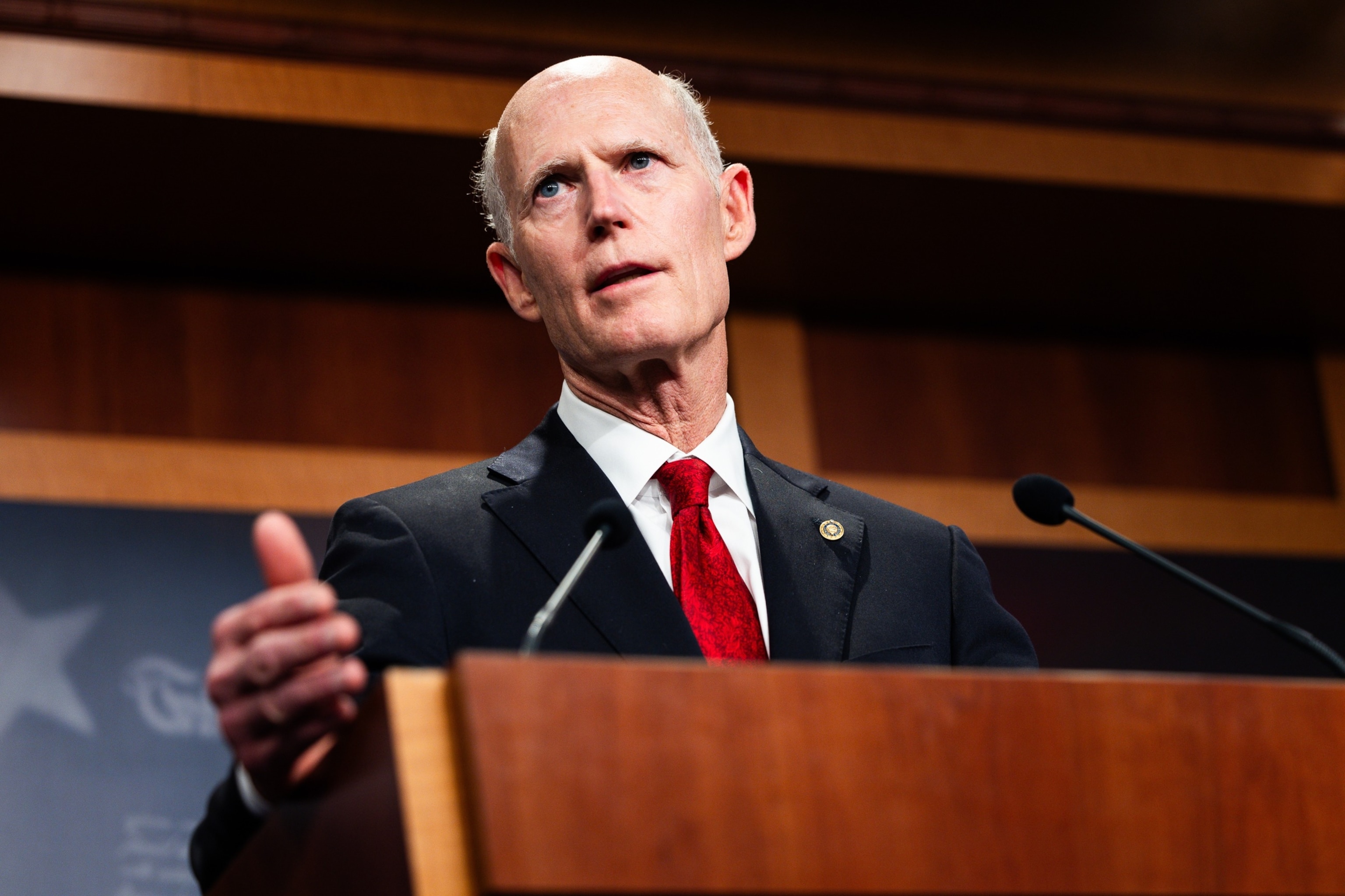 PHOTO: Sen. Rick Scott speaks during a news conference at the Capitol, April 16, 2024.
