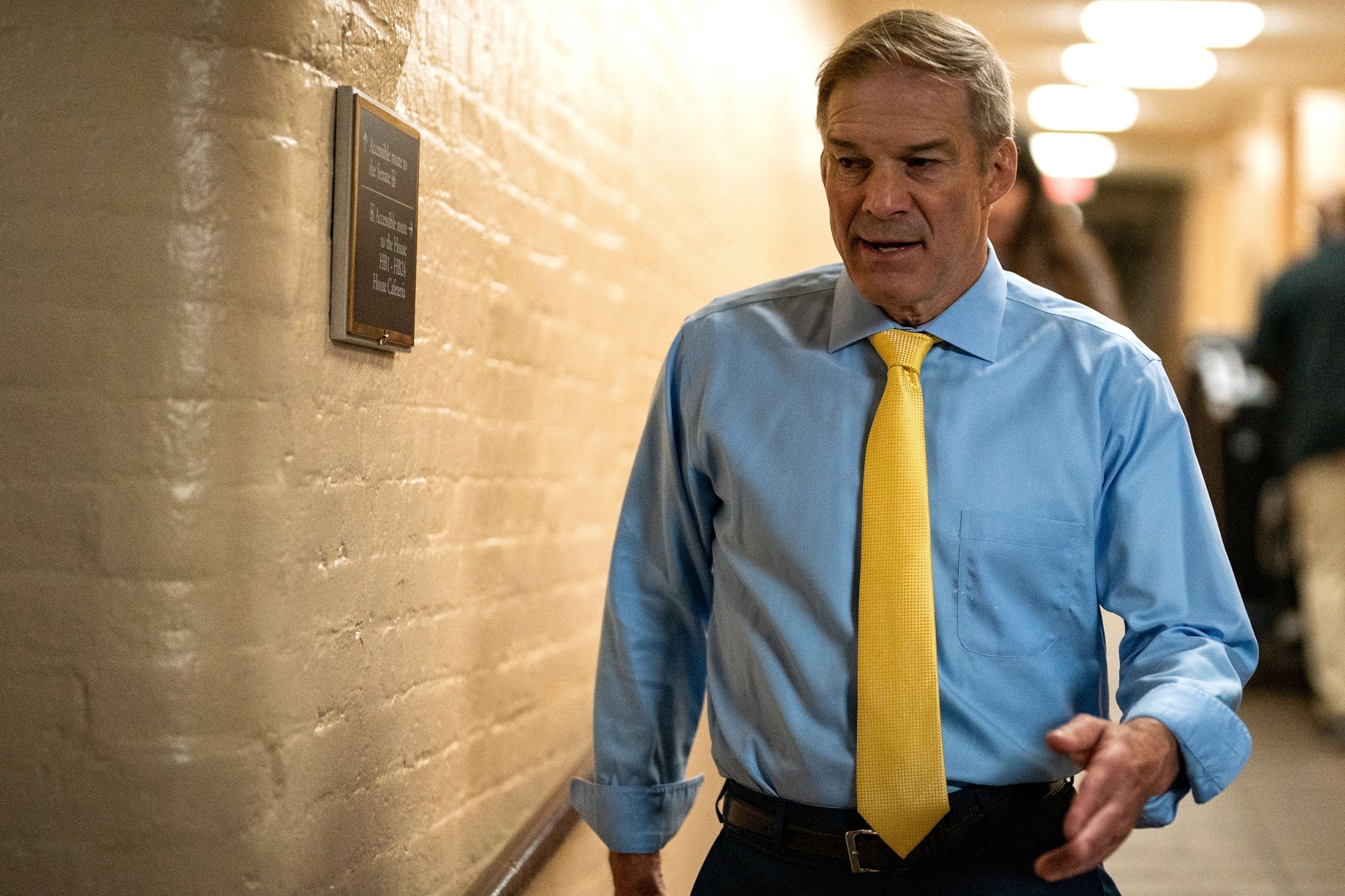 PHOTO: Rep. Jim Jordan arrives for a House Republican conference meeting on Capitol Hill, on May 22, 2024, in Washington, D.C.