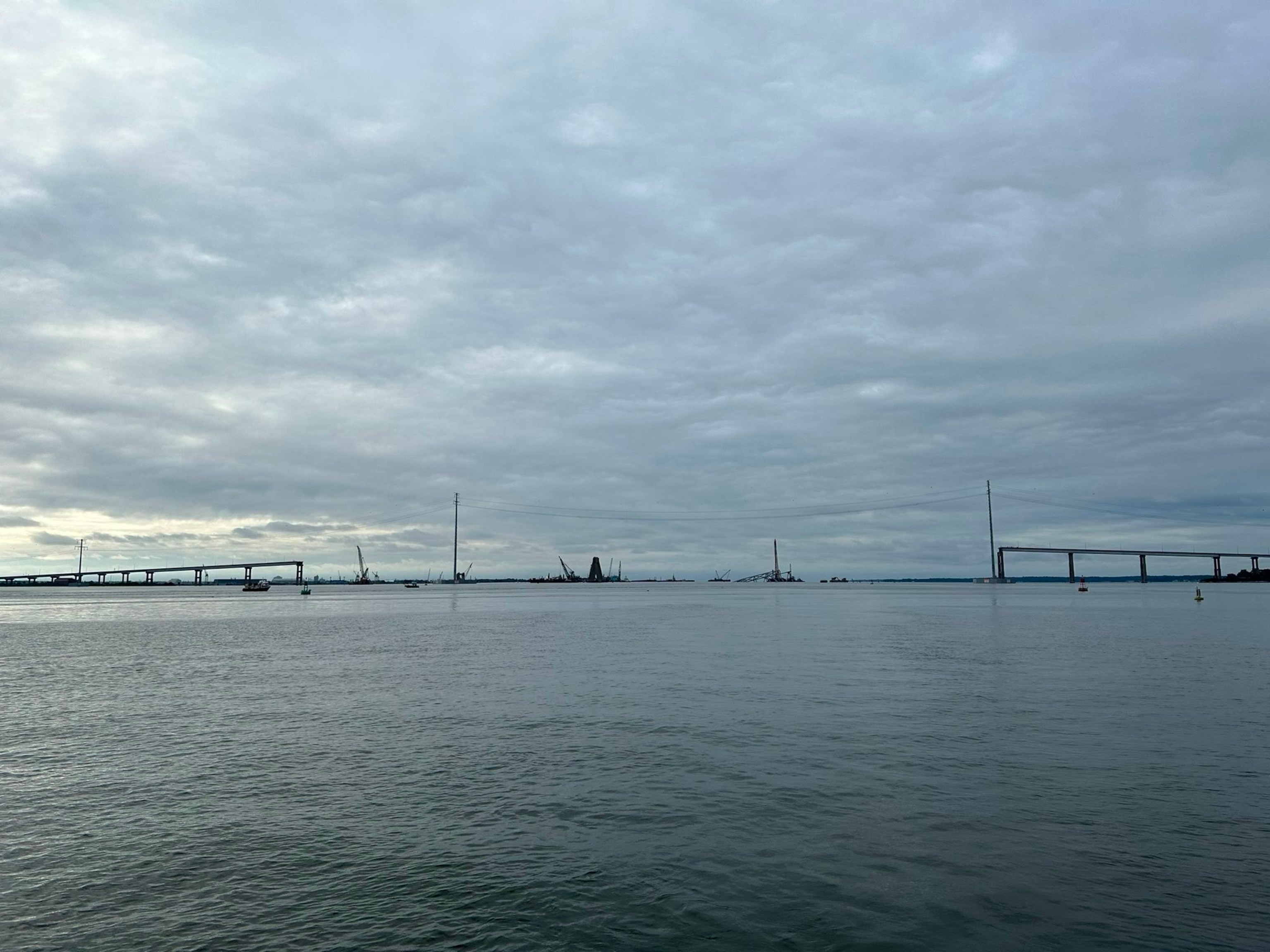 PHOTO: Francis Scott Key Bridge is seen after the cargo ship 'Dali' was moved to the Seagirt Marine Terminal at the Port of Baltimore in Baltimore, Md, May 20, 2024. 