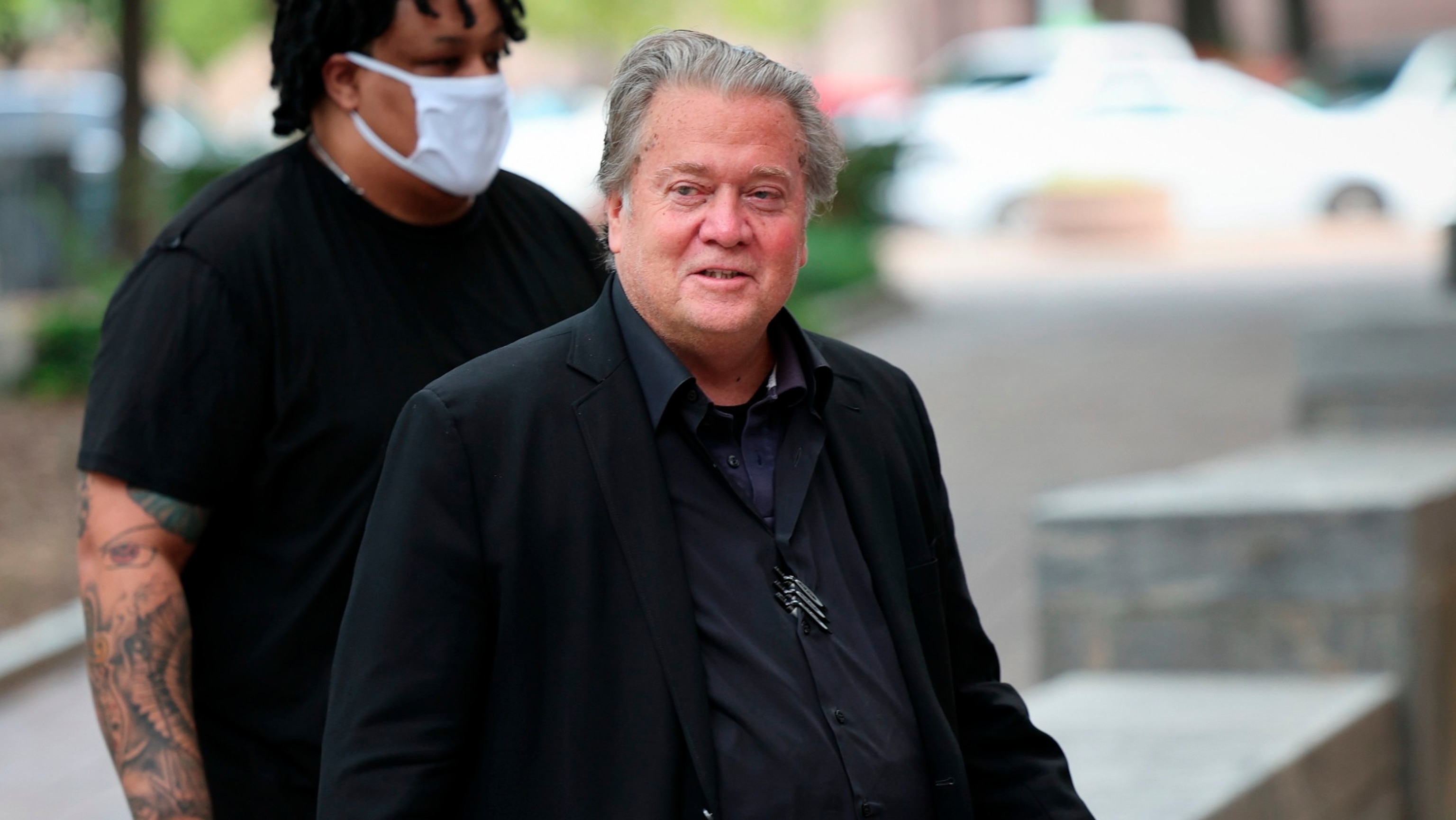 PHOTO: Former White House chief strategist Steve Bannon arrives at the U.S. District Courthouse for his trial for contempt of Congress, on July 19, 2022, in Washington, D.C.