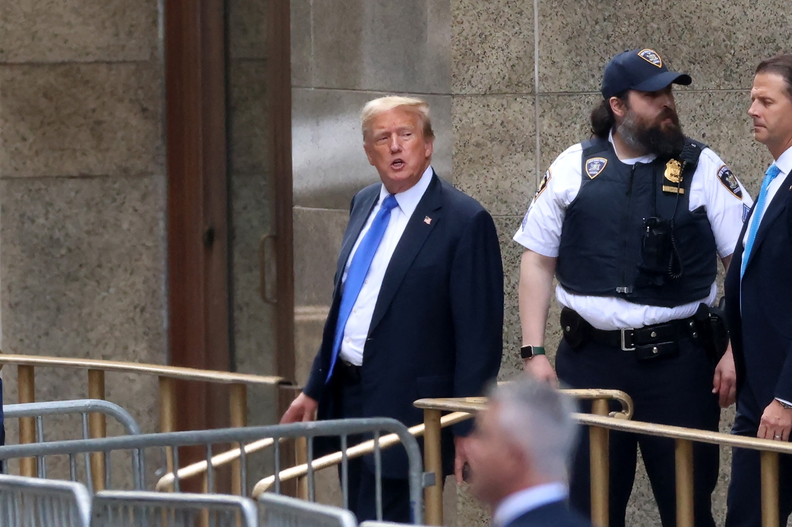 PHOTO: Former President and Republican presidential candidate Donald Trump leaves Manhattan Criminal Court after he was convicted in his criminal trial in New York,. May 30, 2024.