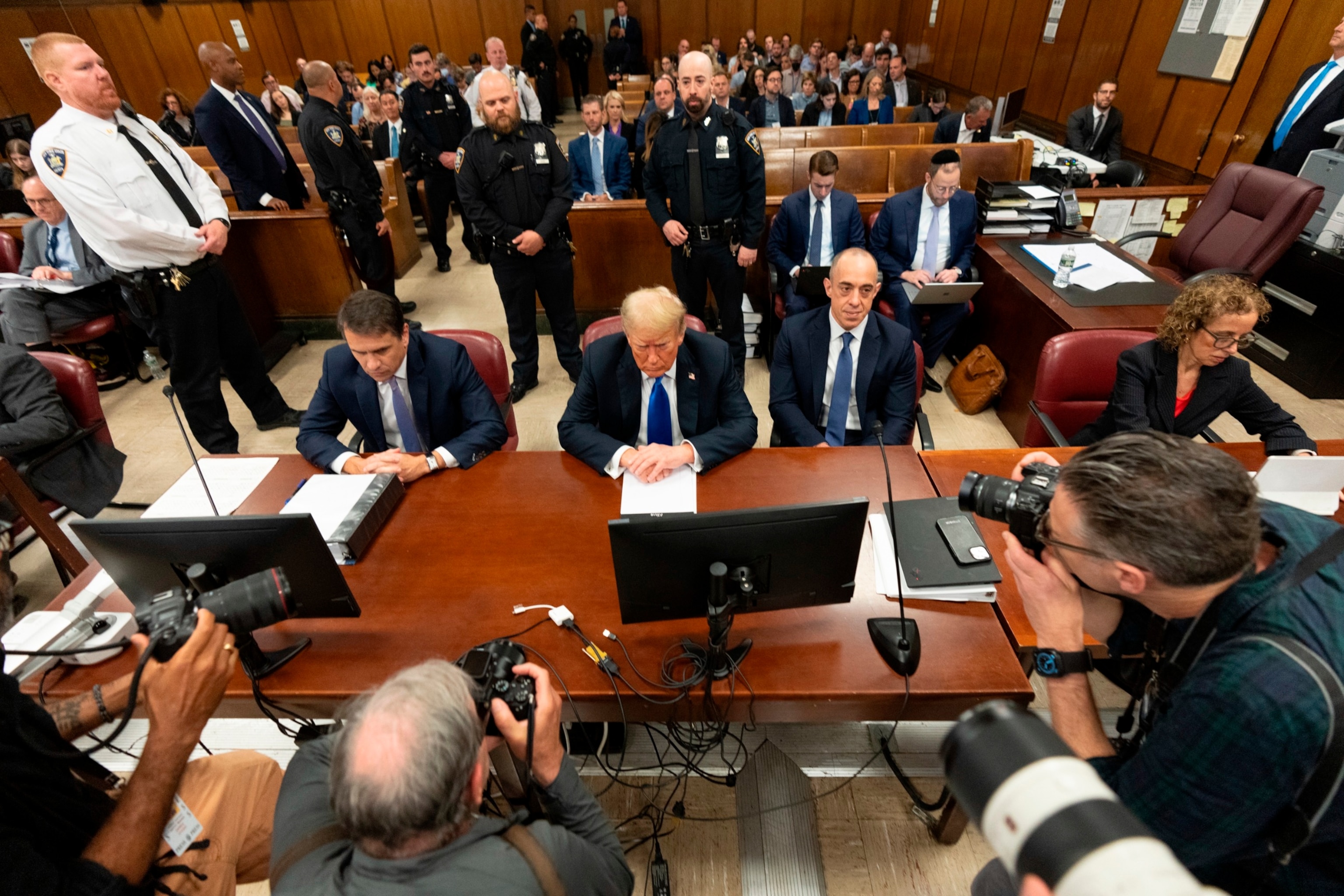 PHOTO: Former President Donald Trump appears in court for his hush money trial at Manhattan Criminal Court on May 30, 2024 in New York City.