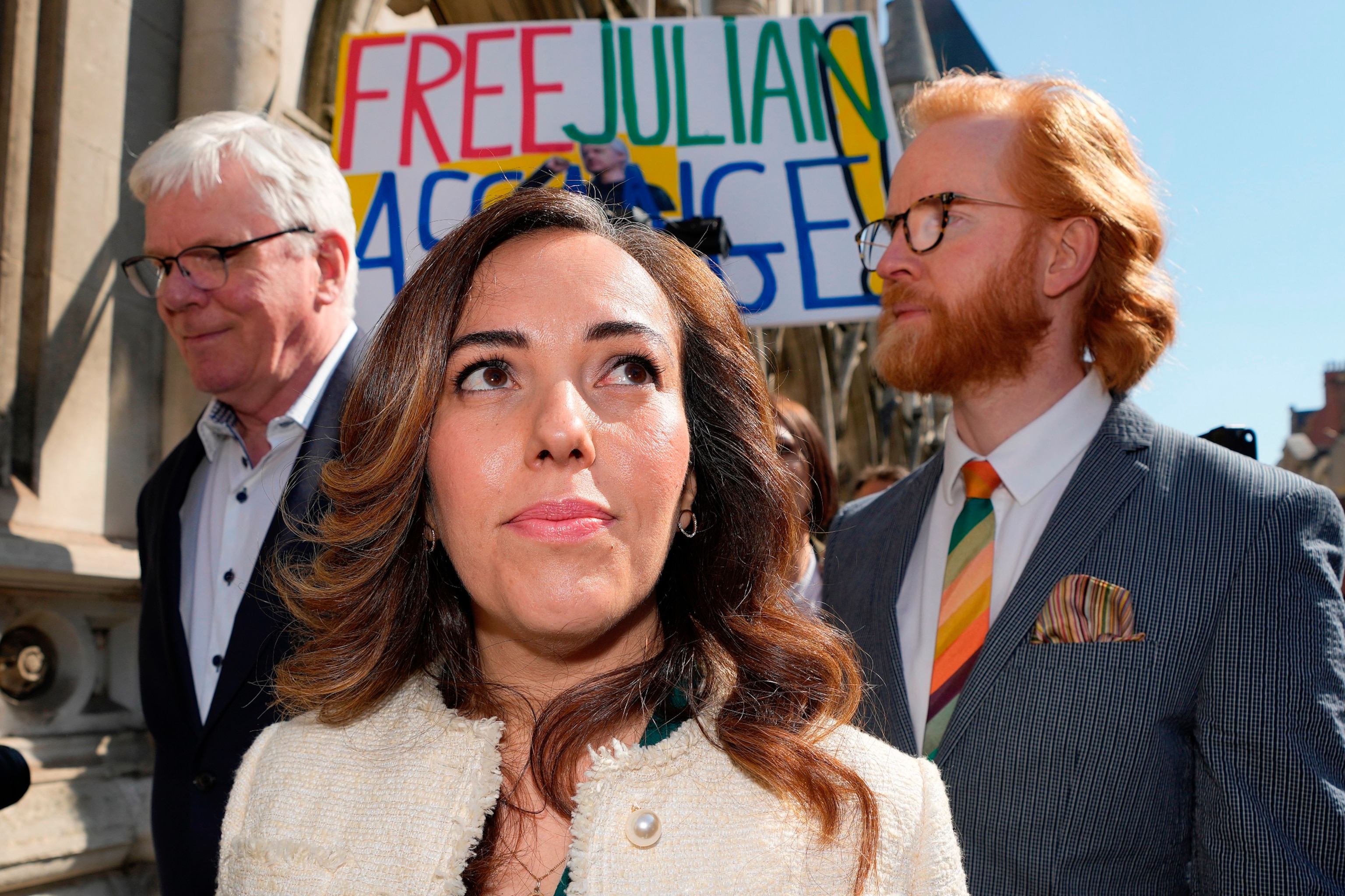 PHOTO: Stella Assange, wife of Wikileaks founder Julian Assange, arrives at the Royal Courts of Justice in London, Monday, May 20, 2024. 