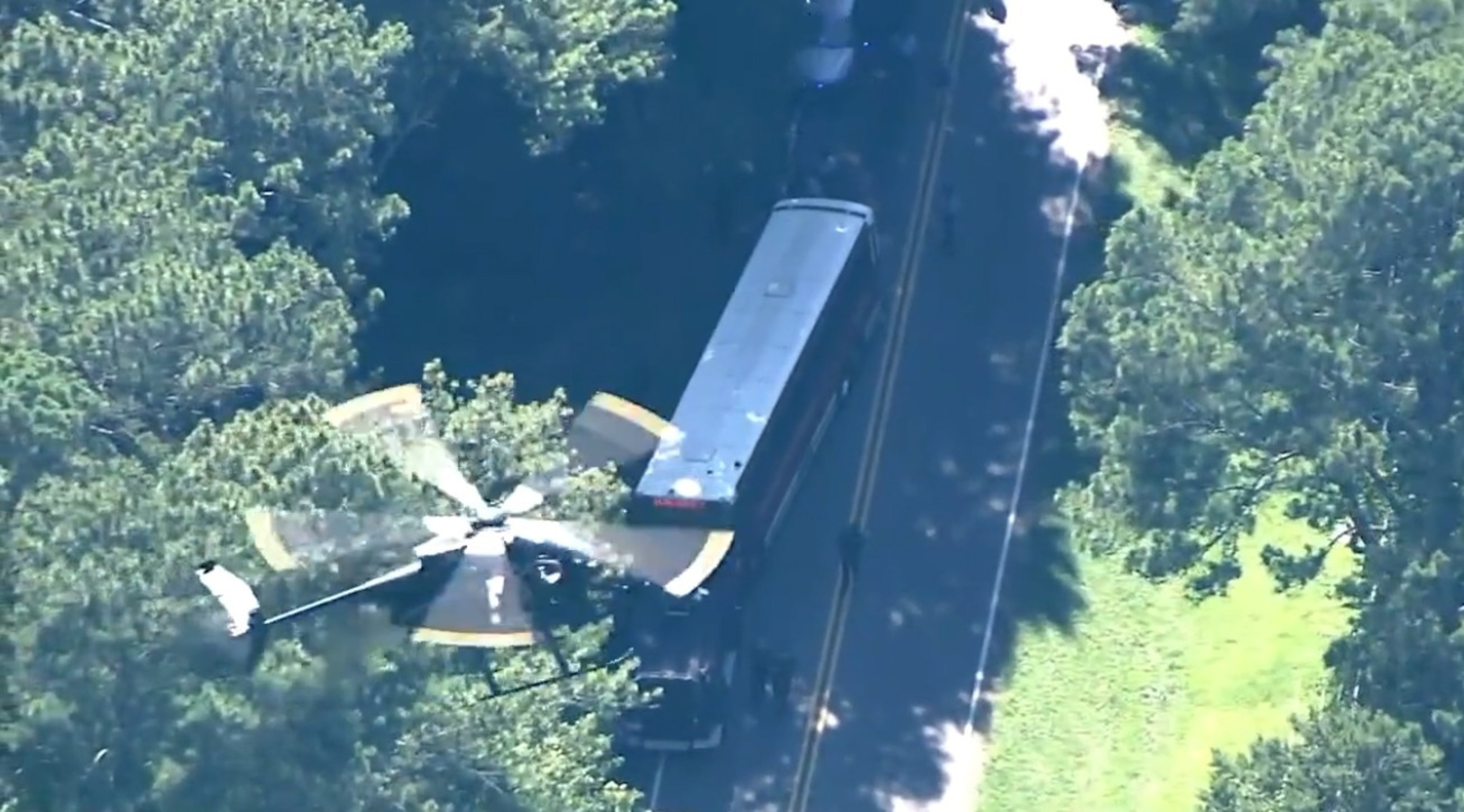 PHOTO: Police pursue a Gwinnett County Transit bus that fled the scene after officers responded to a dispute on the bus, June 11, 2024.