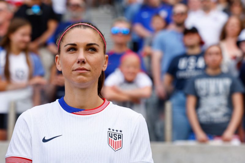 COMMERCE CITY, COLORADO - JUNE 01: Alex Morgan #13 of the U.S. Women's National Team looks on before the game against South Korea at Dick's Sporting Goods Park on June 1, 2024 in Commerce City, Colorado. (Photo by C. Morgan Engel/Getty Images)