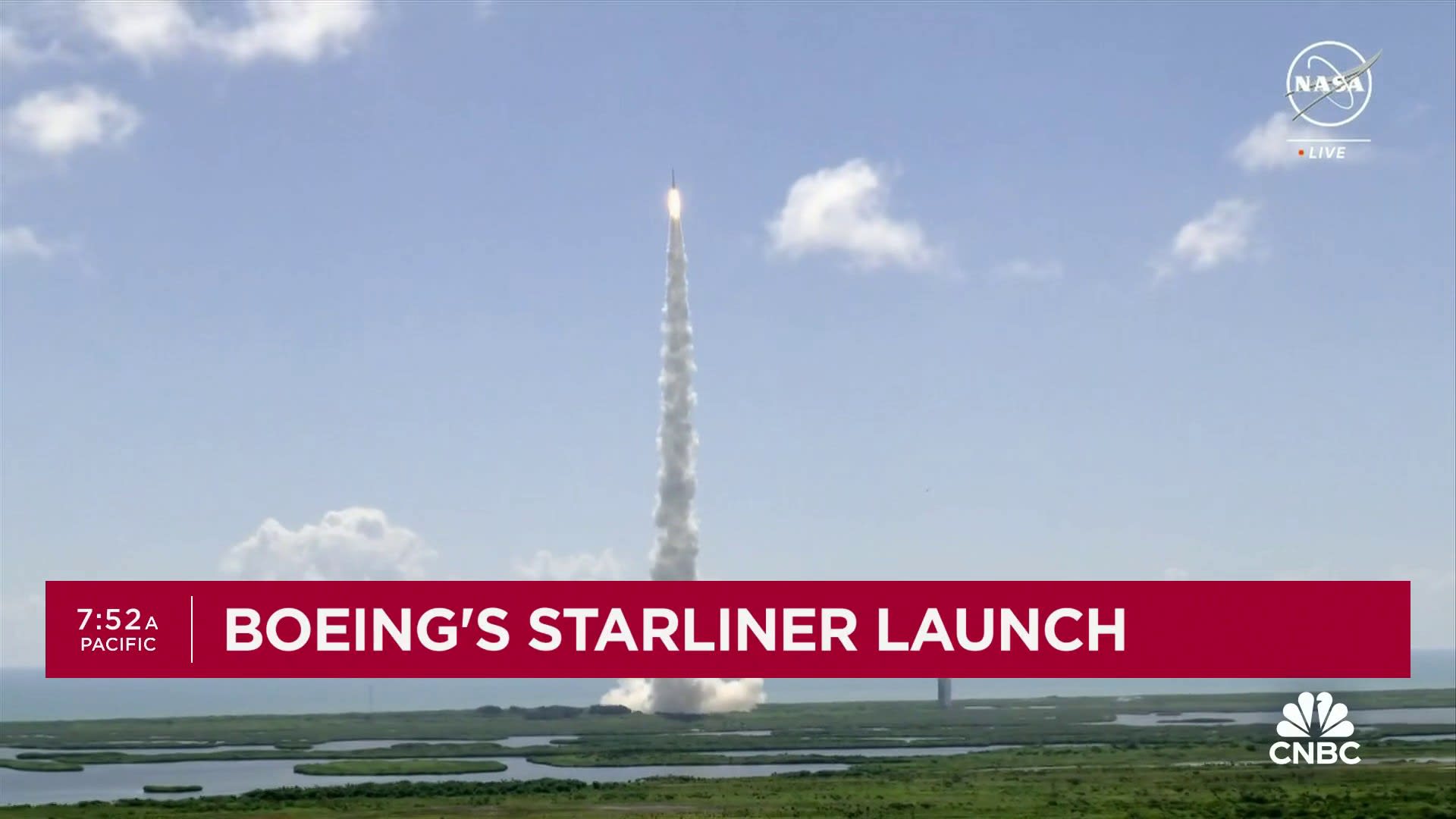 Boeing launches its first Starliner flight with astronauts