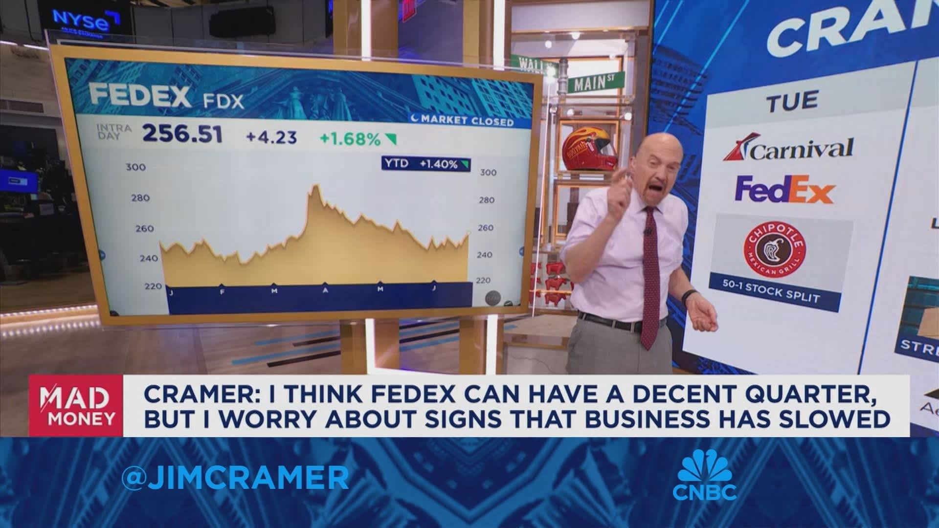 It's possible tech is peaking short-term, other stocks playing catch up, says Jim Cramer