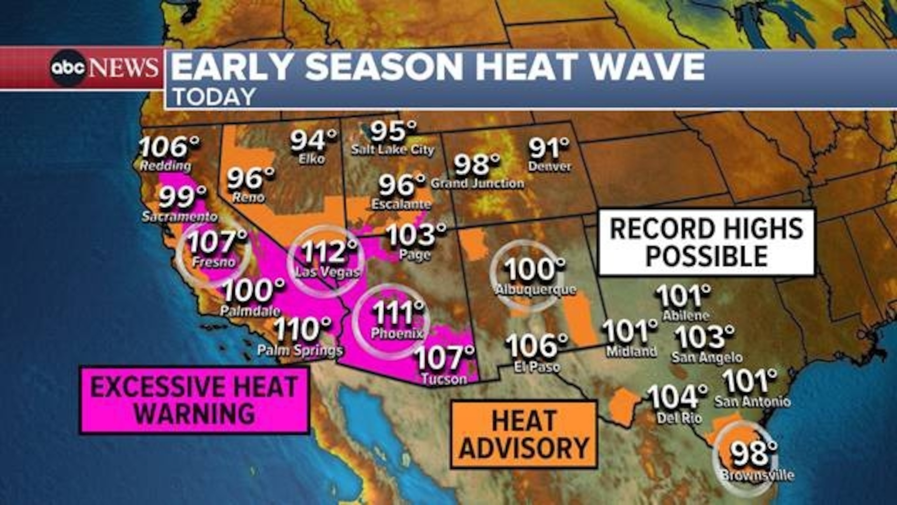 PHOTO: Early Season Heat Wave Map