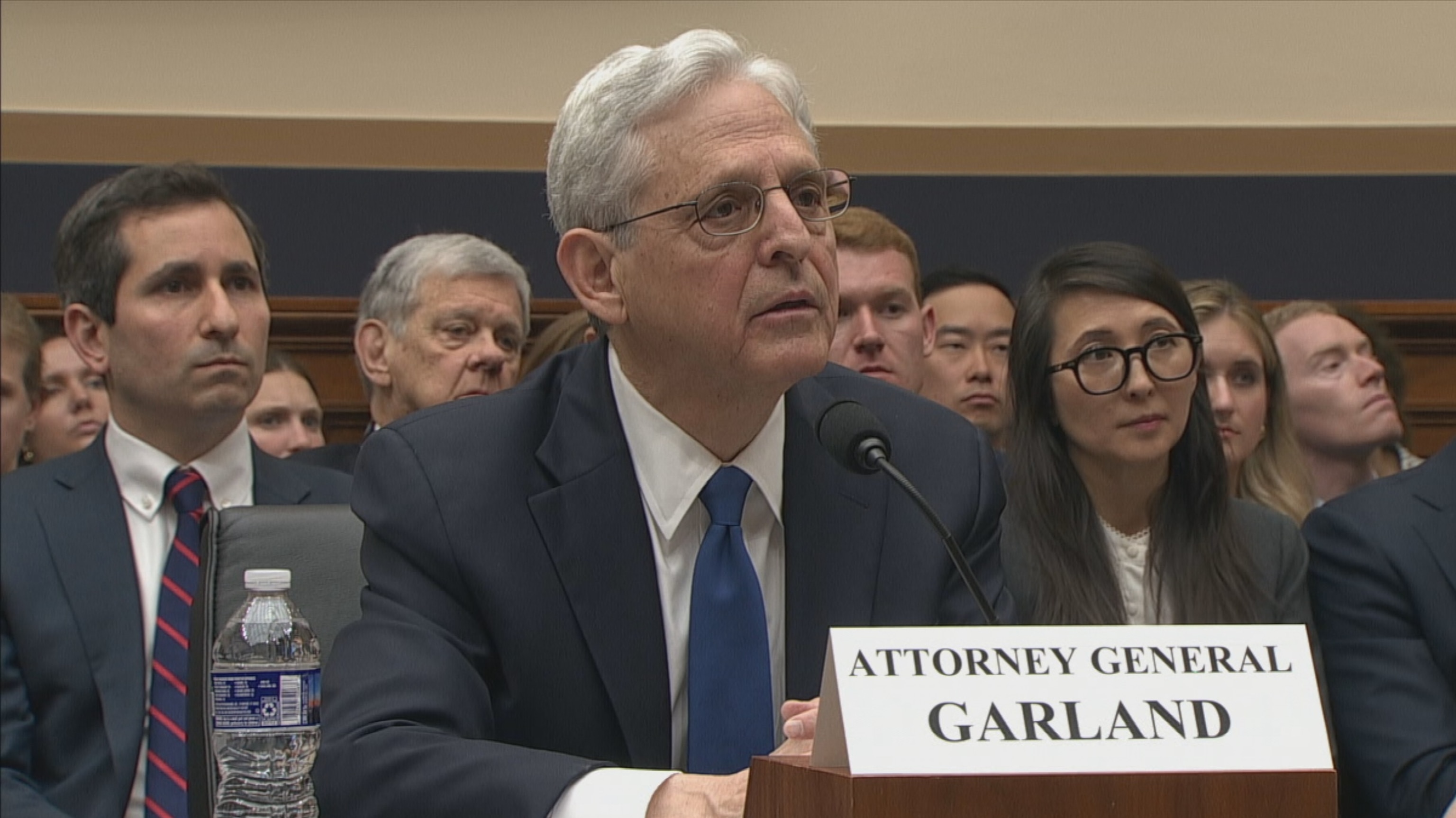 PHOTO: Attorney General Merrick Garland speaks during a House Judiciary Committee hearing on the Department of Justice, June 4, 2024, on Capitol Hill in Washington.