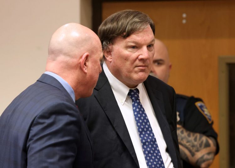 RIVERHEAD, NEW YORK - JANUARY 16: Alleged Gilgo serial killer Rex Heuermann appears before Judge Timothy P. Mazzei with his attorney Michael Brown at Suffolk County Court on January 16, 2024 in Riverhead, New York. Heuermann has been indicted in the death of a fourth woman, Maureen Brainard-Barnes. Heuermann's arrest came more than a decade after the disappearance of four women whose bodies were found within a quarter mile of each other wrapped in hunting camouflage burlap along remote Gilgo Beach on Long Island's South Shore. (Photo by James Carbone-Pool/Getty Images)