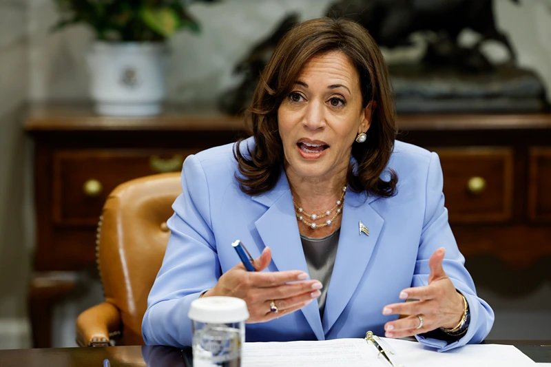 Vice President Harris Meets With The Task Force On Reproductive Health Care Access
WASHINGTON, DC - APRIL 12: U.S. Vice President Kamala Harris speaks during the start of a meeting with the Biden administration’s Task Force on Reproductive Health Care Access in the Roosevelt Room of the White House on April 12, 2023 in Washington, DC. The task force met to discuss how the administration will help protect citizens' access to abortions in the wake of the Texas district court’s decision on medication abortion. (Photo by Anna Moneymaker/Getty Images)