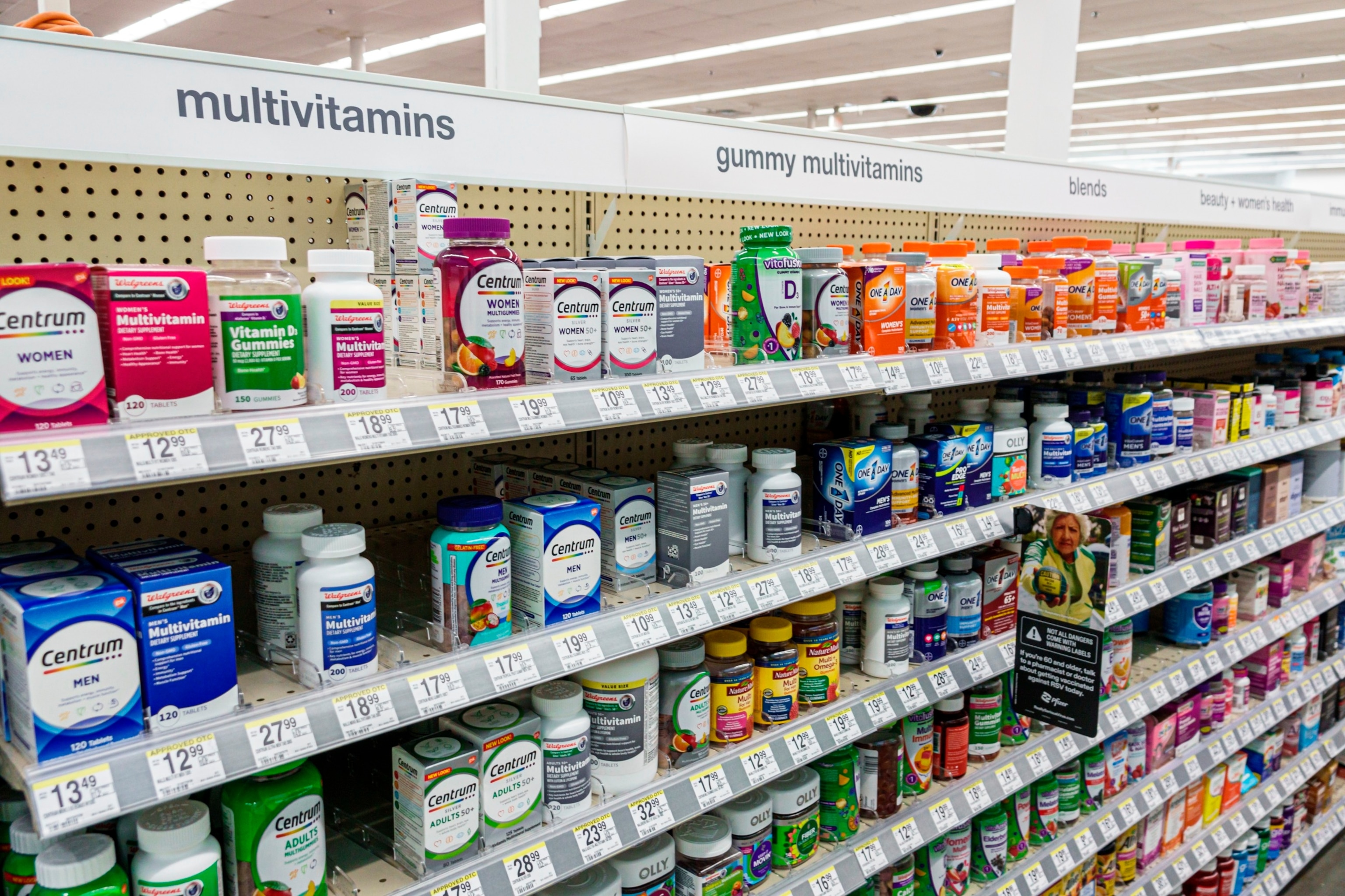 PHOTO: Vitamins are seen at a Walgreens Pharmacy in Miami. 