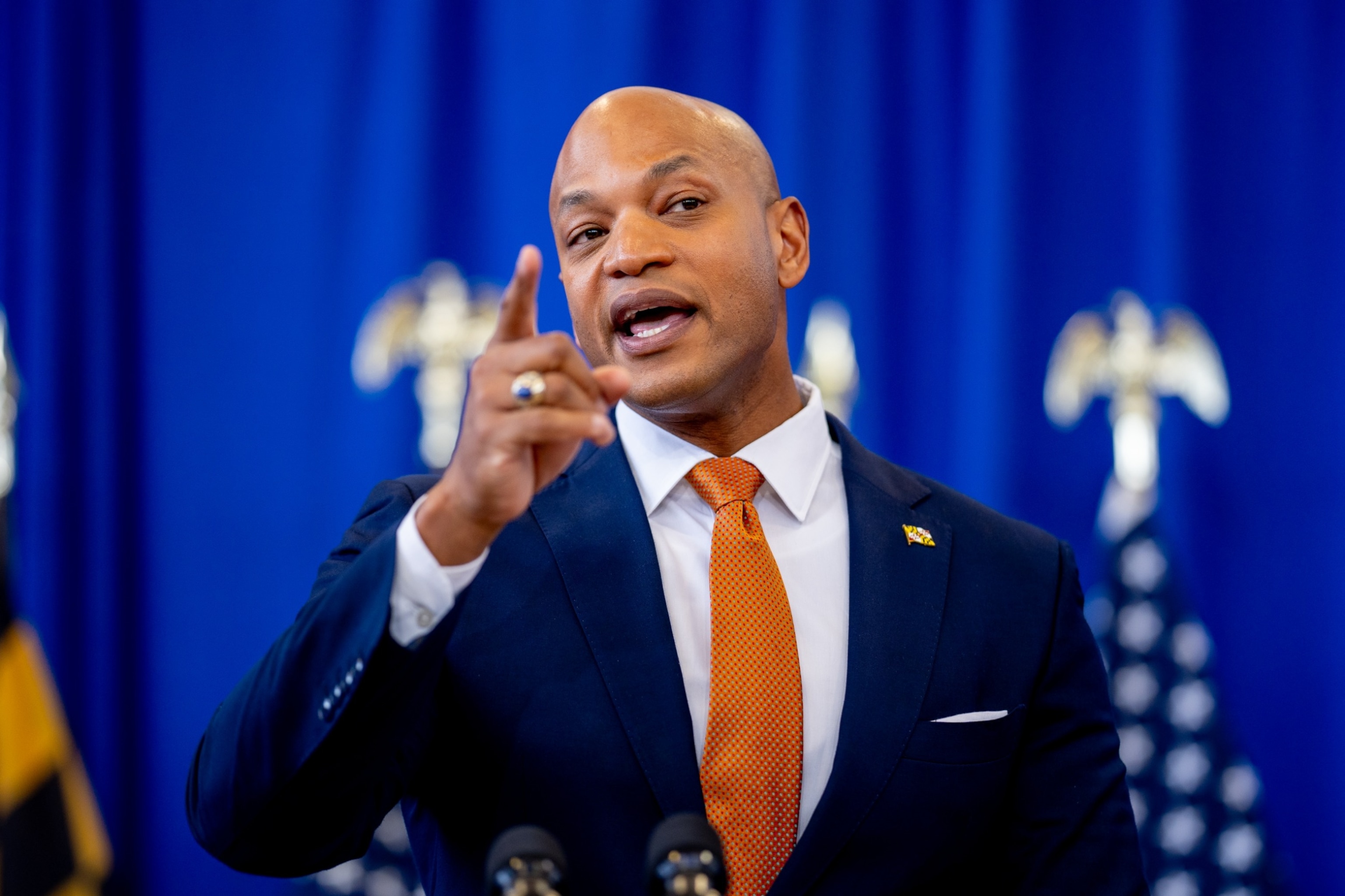 Maryland Gov. Wes Moore at Kentland Community Center on June 7, 2024, in Landover, Maryland. (Photo by Andrew Harnik/Getty Images)