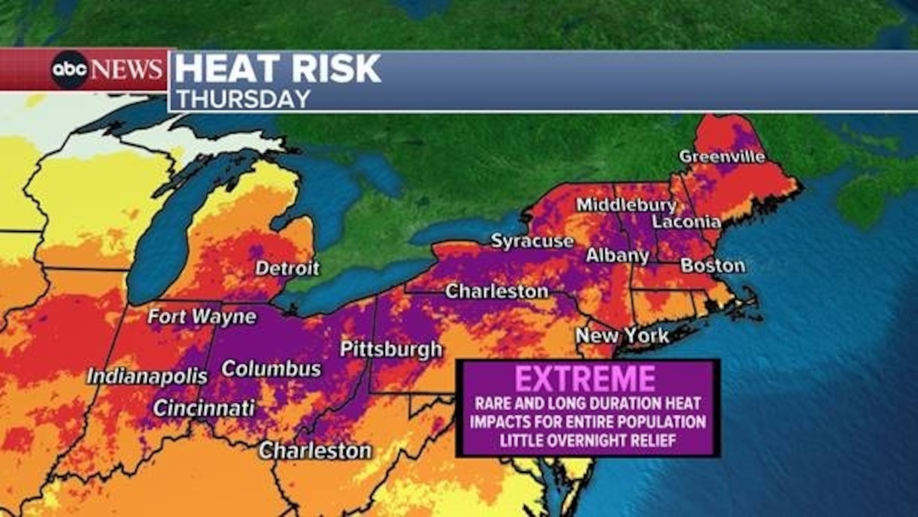 PHOTO: Heat risk weather map for Thursday, June 20.