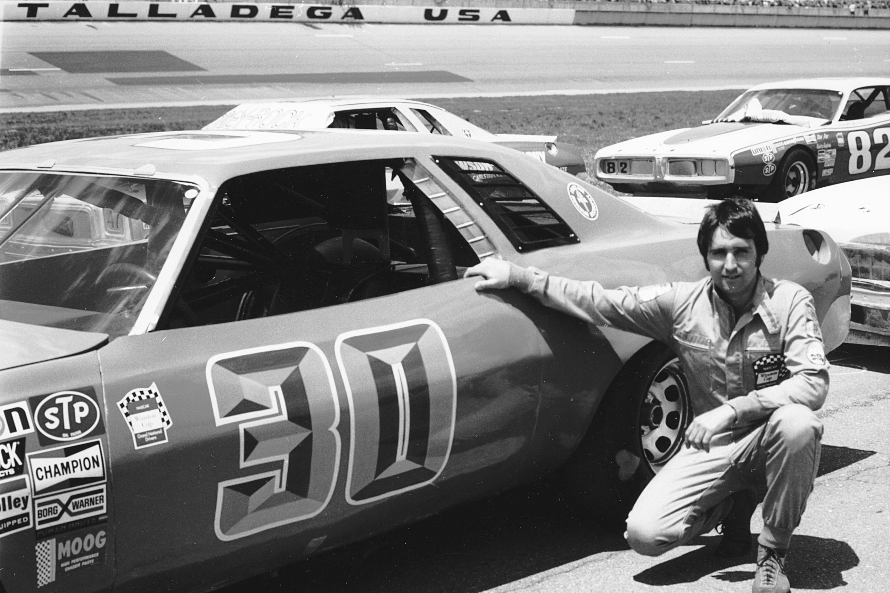 PHOTO: Tighe Scott of Pen Argyle, PA, made his NASCAR Cup debut at Talladega Super speedway driving this Chevrolet for car owner Walter Ballard in the Winston 500, finishing in 17th position, May 2 1976.