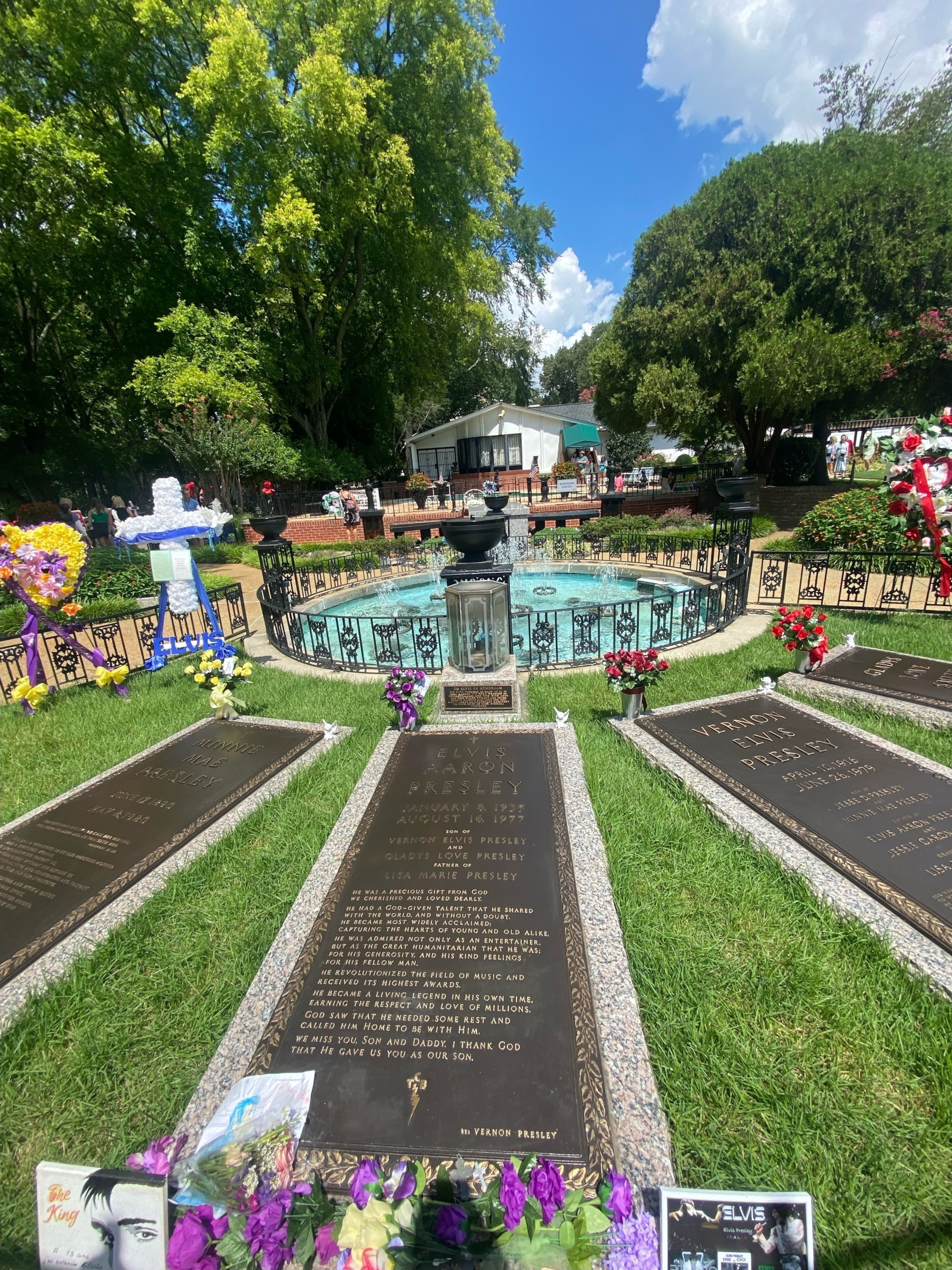 PHOTO: Elvis Presley's gravesite at Graceland in Memphis, Tenn., on Aug. 27, 2022. Graceland was Presley's main residence.
