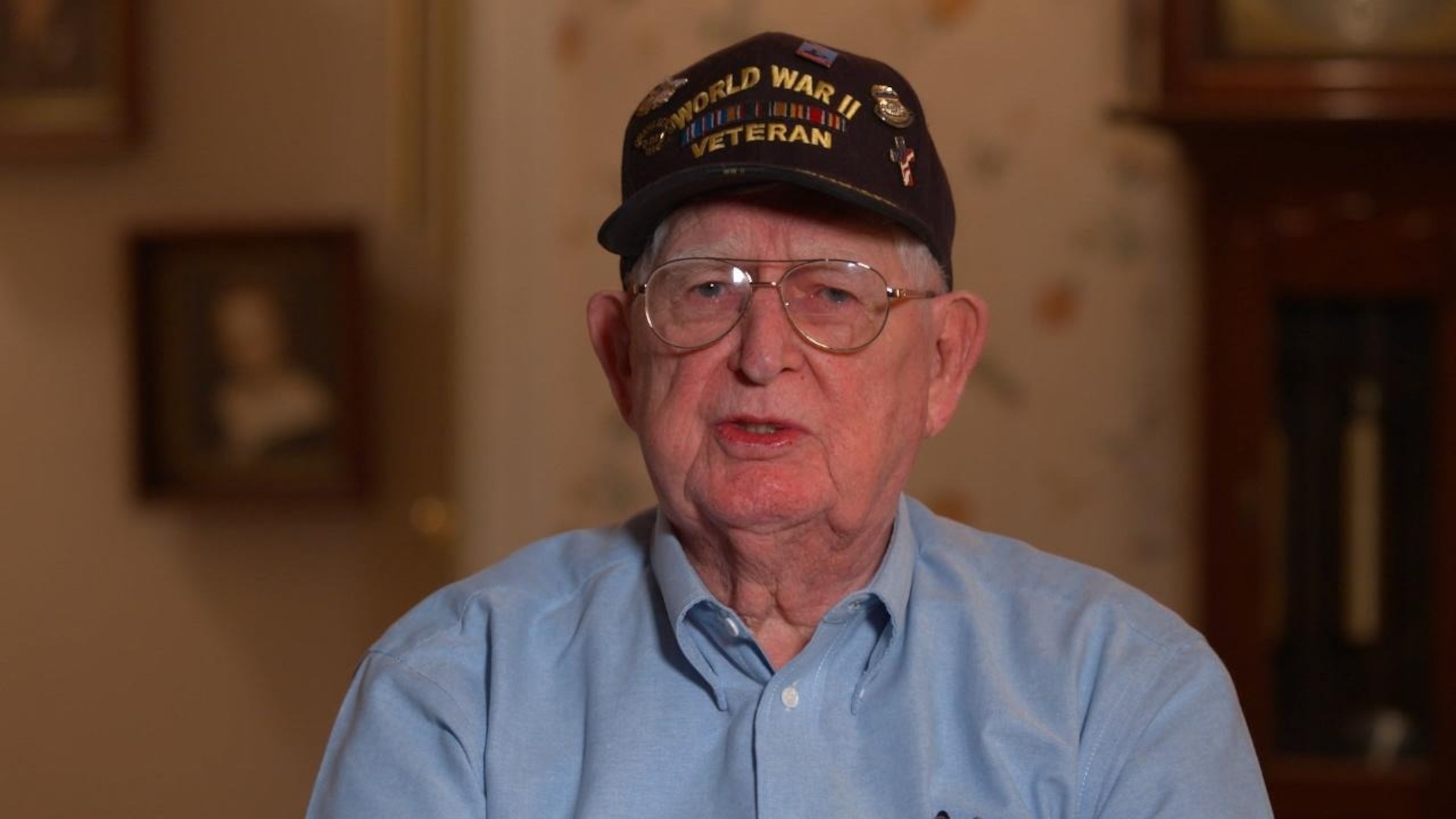 PHOTO: World War II veteran Jack Claiborne looks back on the invasion of Normandy.