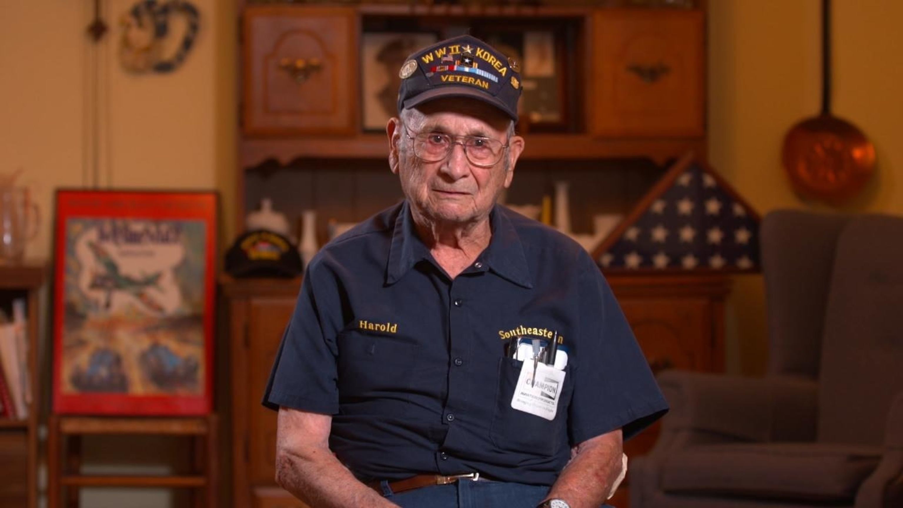 PHOTO: World War II veteran Harold McMurran looks back on the invasion of Normandy ahead of the 80th anniversary of D-Day. 