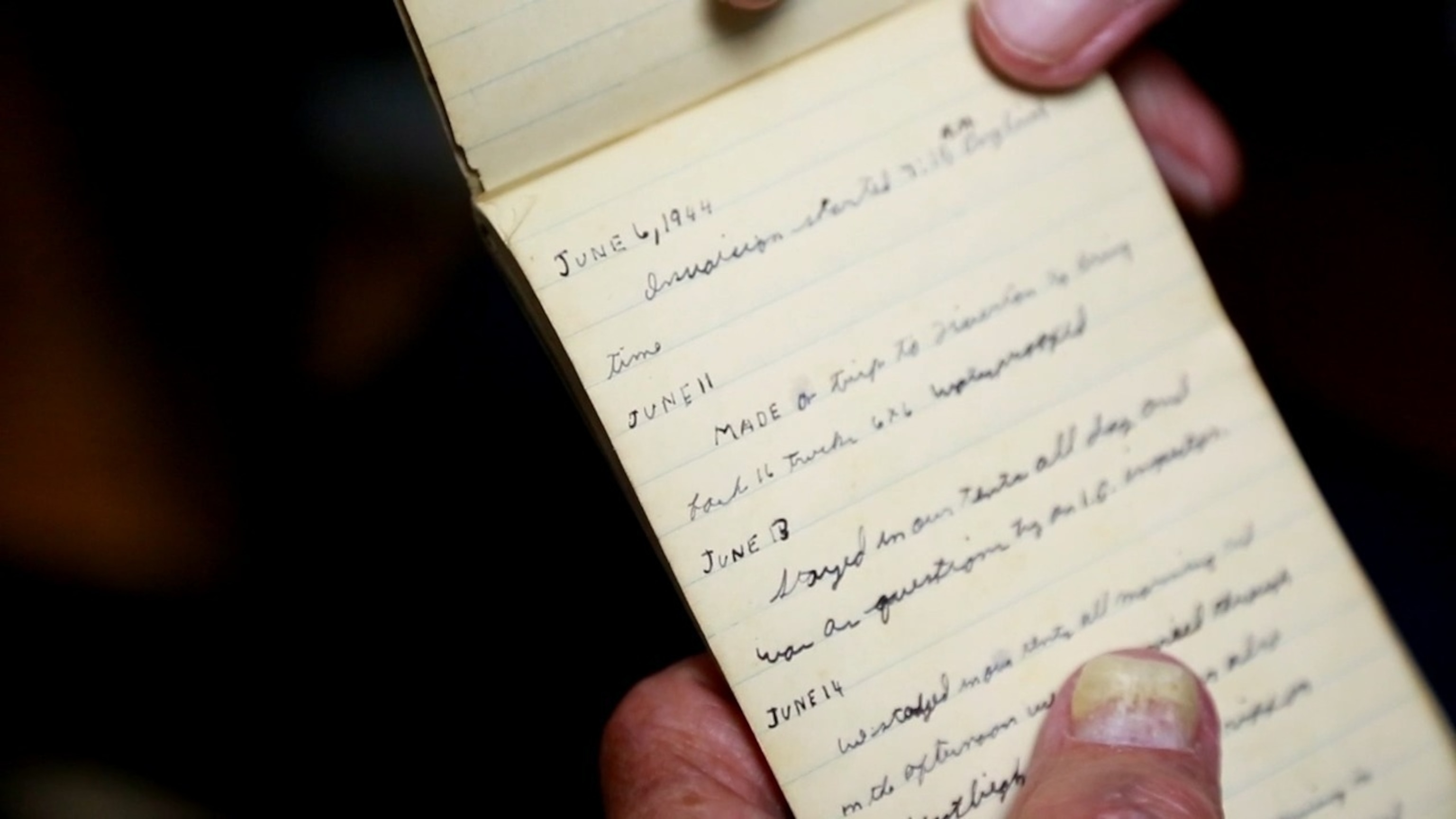 PHOTO: World War II veteran Harold McMurran's diary documenting his time before and after the invasion of Normandy.