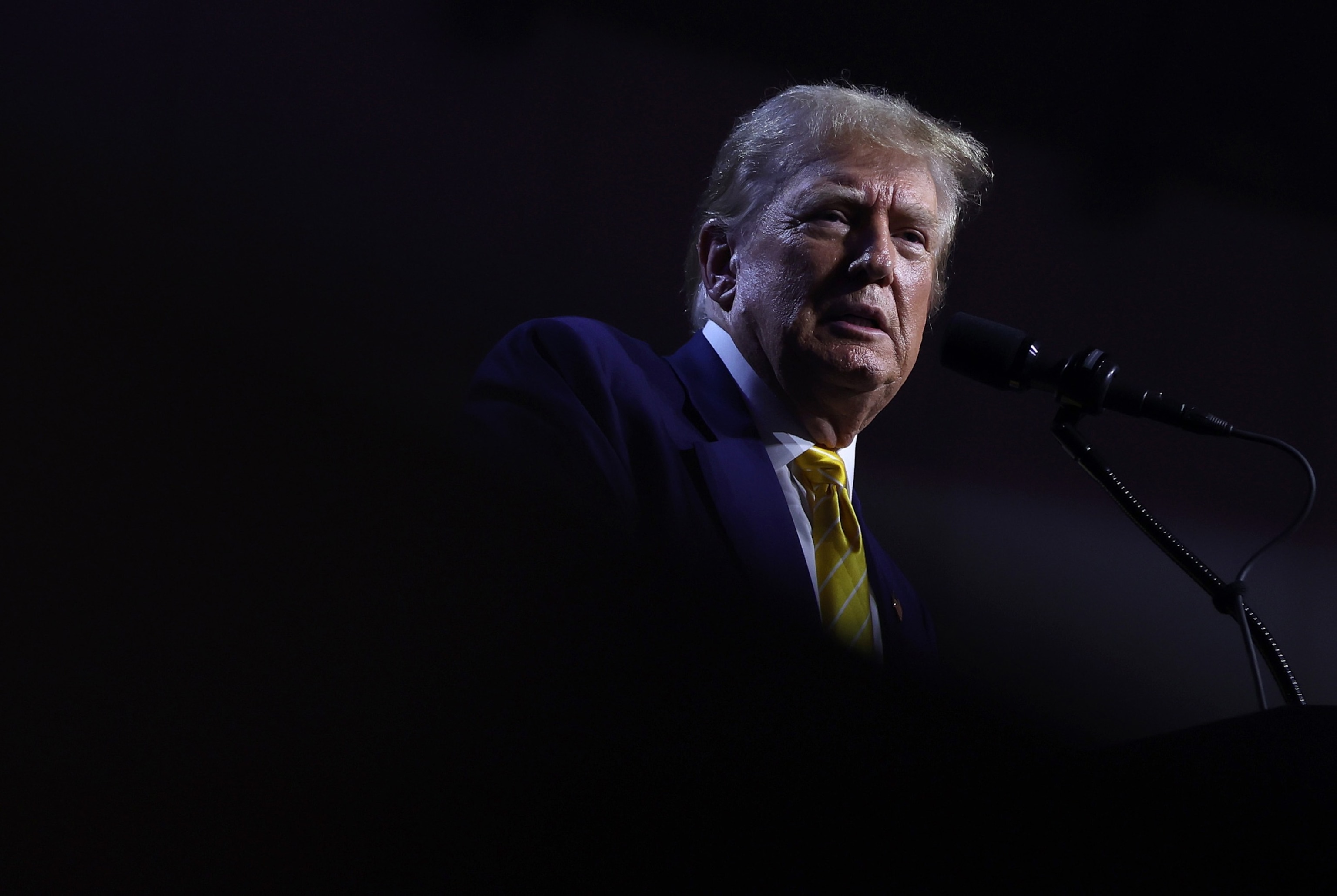 Former U.S. President Donald Trump speaks during a Turning Point PAC town hall at Dream City Church on June 06, 2024 in Phoenix, Arizona. (Photo by Justin Sullivan/Getty Images)