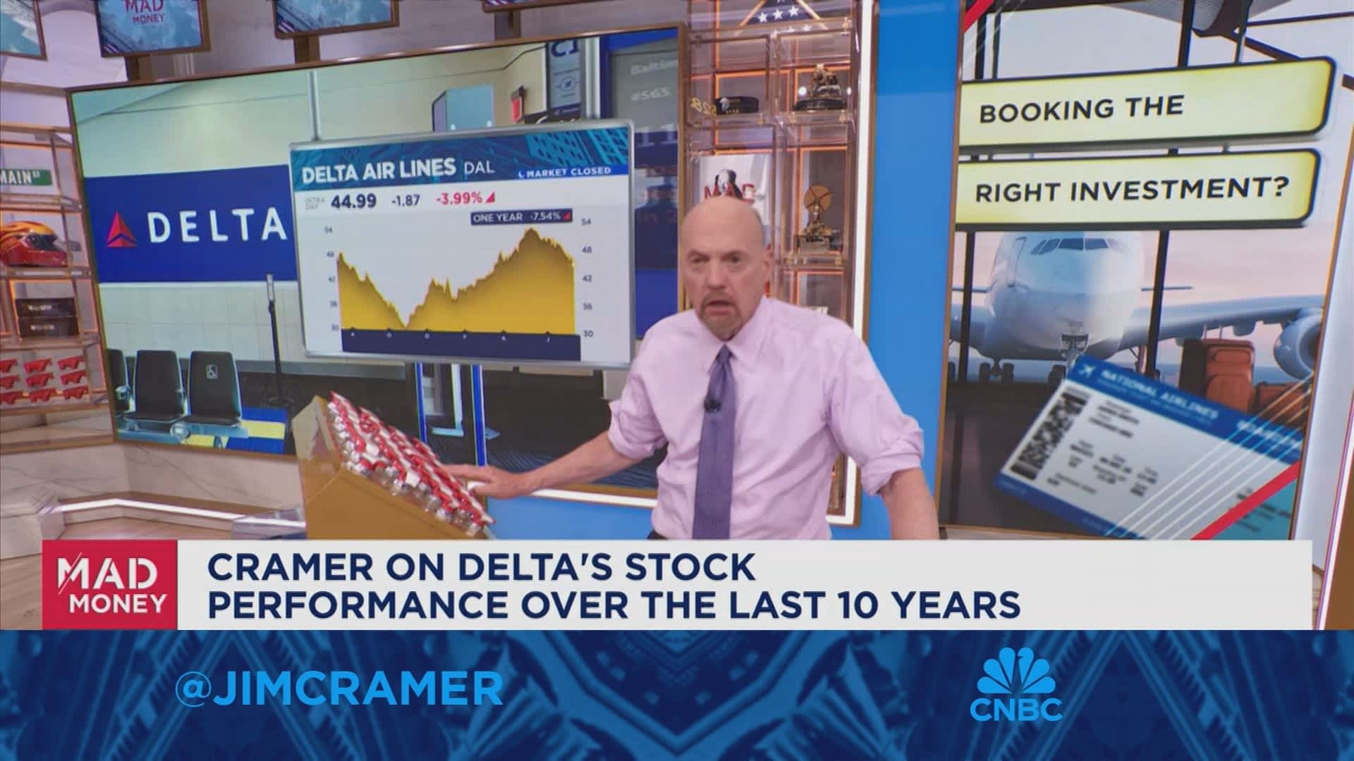 Jim Cramer looks at turbulence in the airline stocks